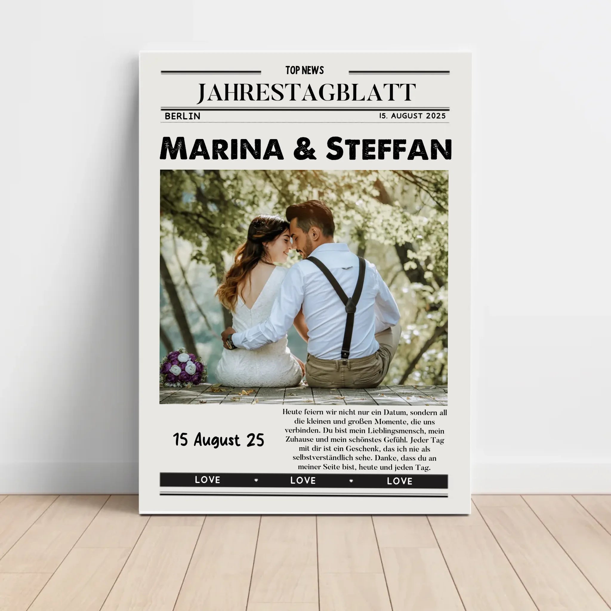 Paar Jahrestag Zeitung Geschenk mit Foto - Cantty