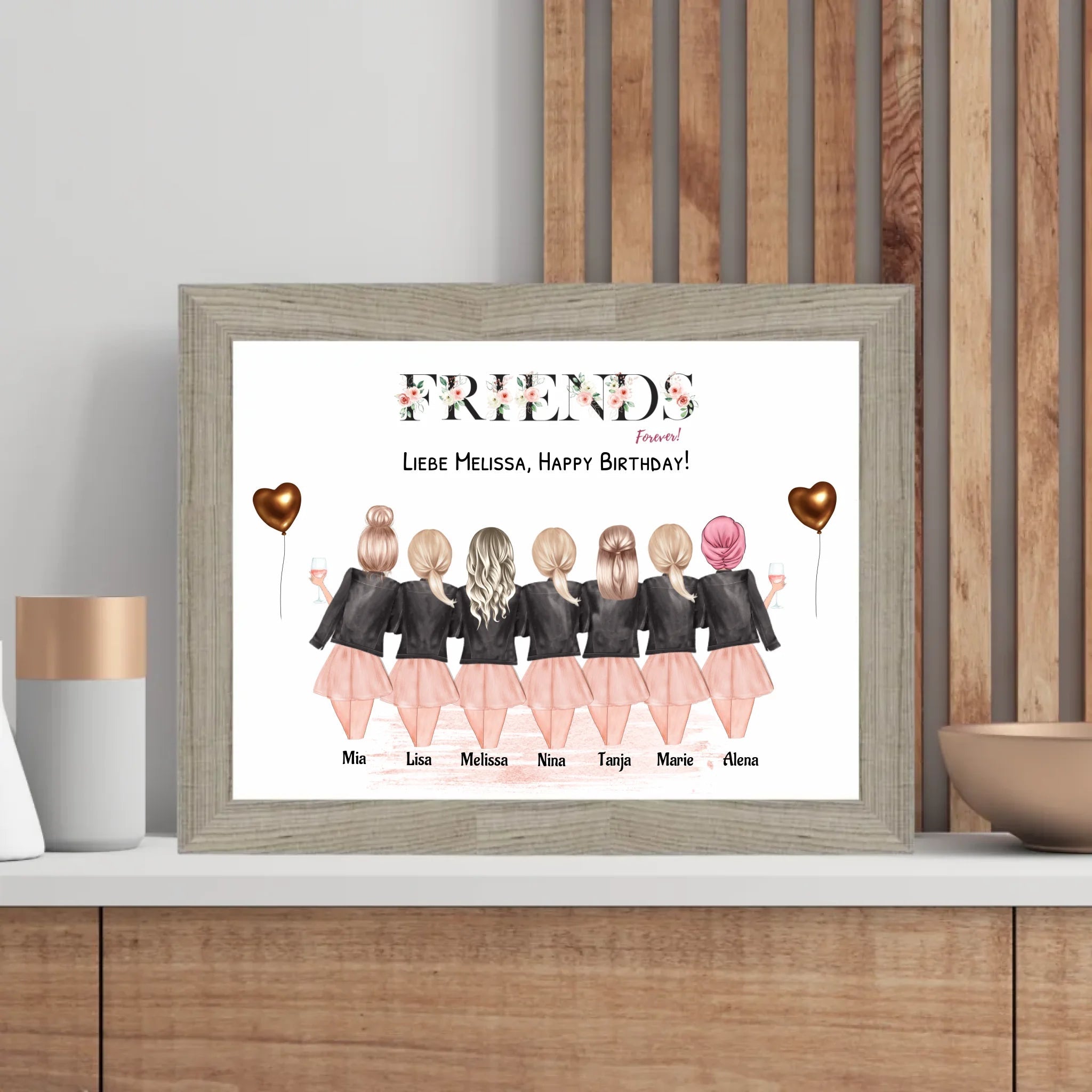 7 Freundinnen Bild personalisiert - Cantty
