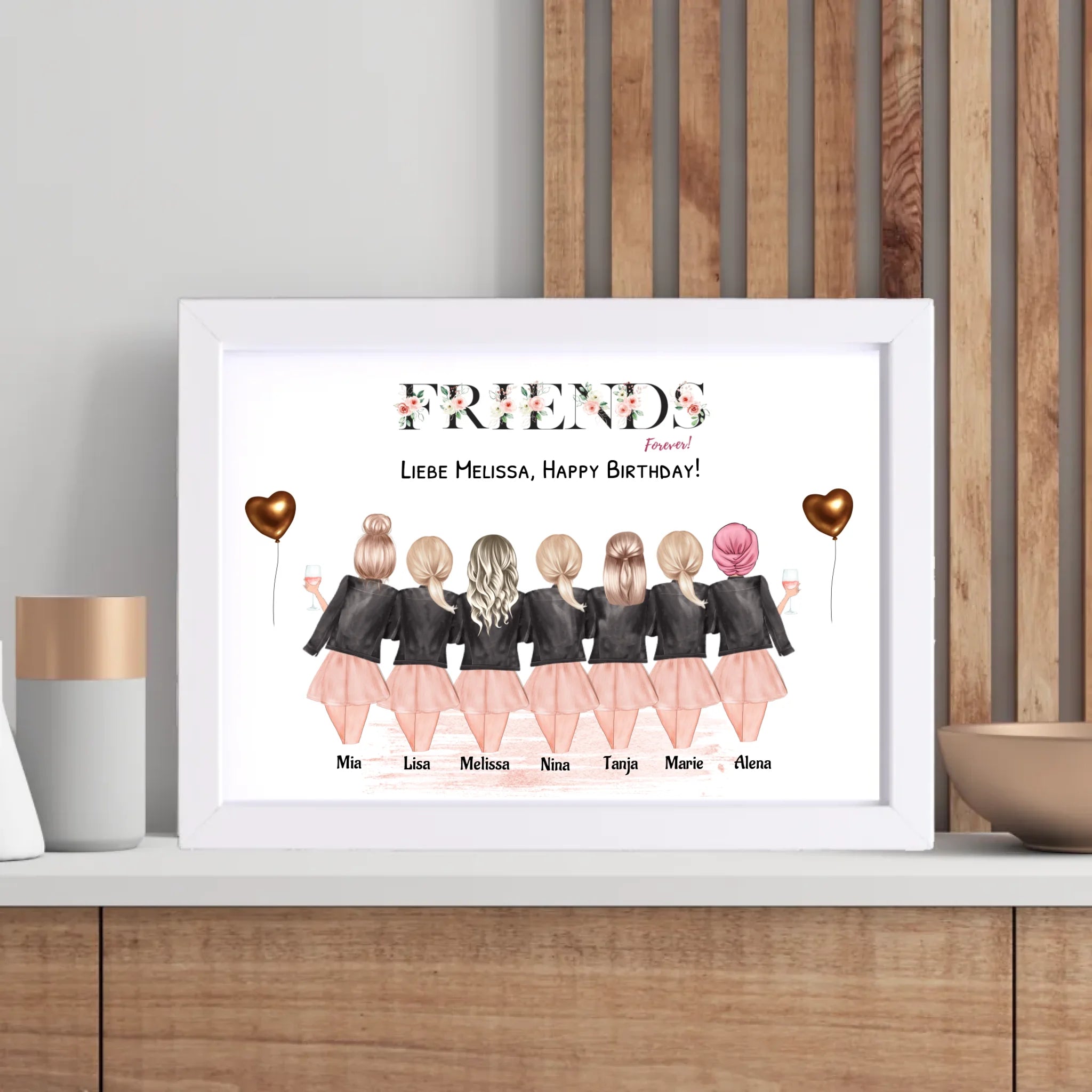 7 Freundinnen Bild personalisiert - Cantty