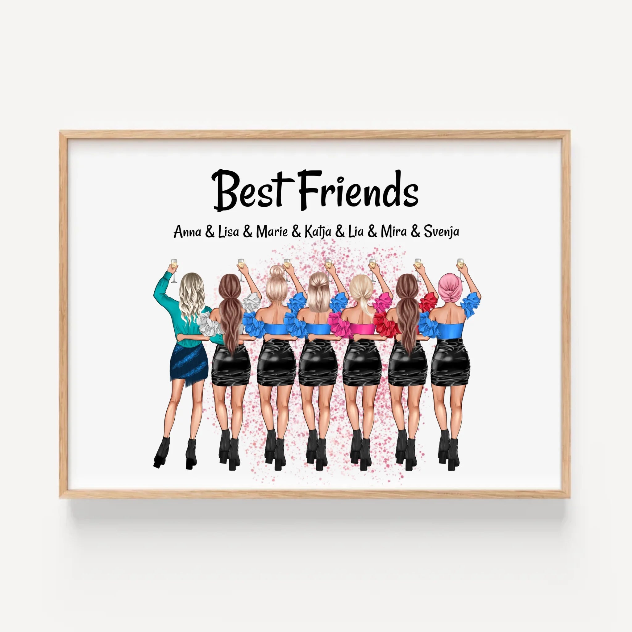 7 Freundinnen Poster Geschenk personalisiert - Cantty