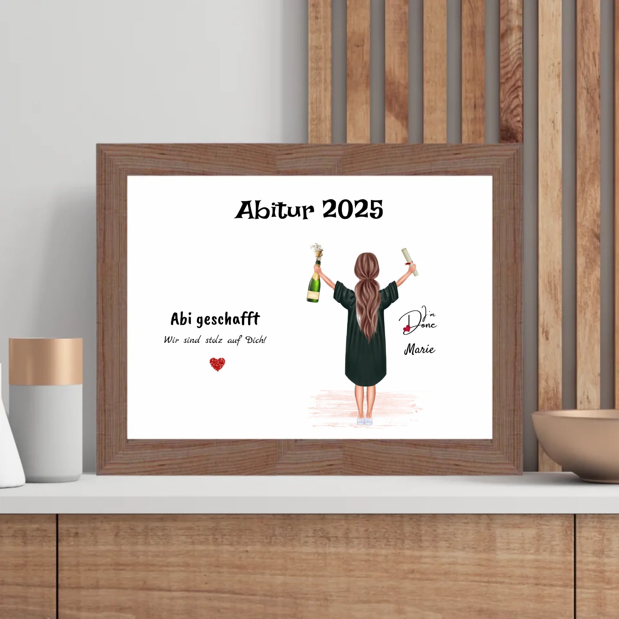 Abi Abschlussgeschenk Bild personalisiert Frau - Cantty