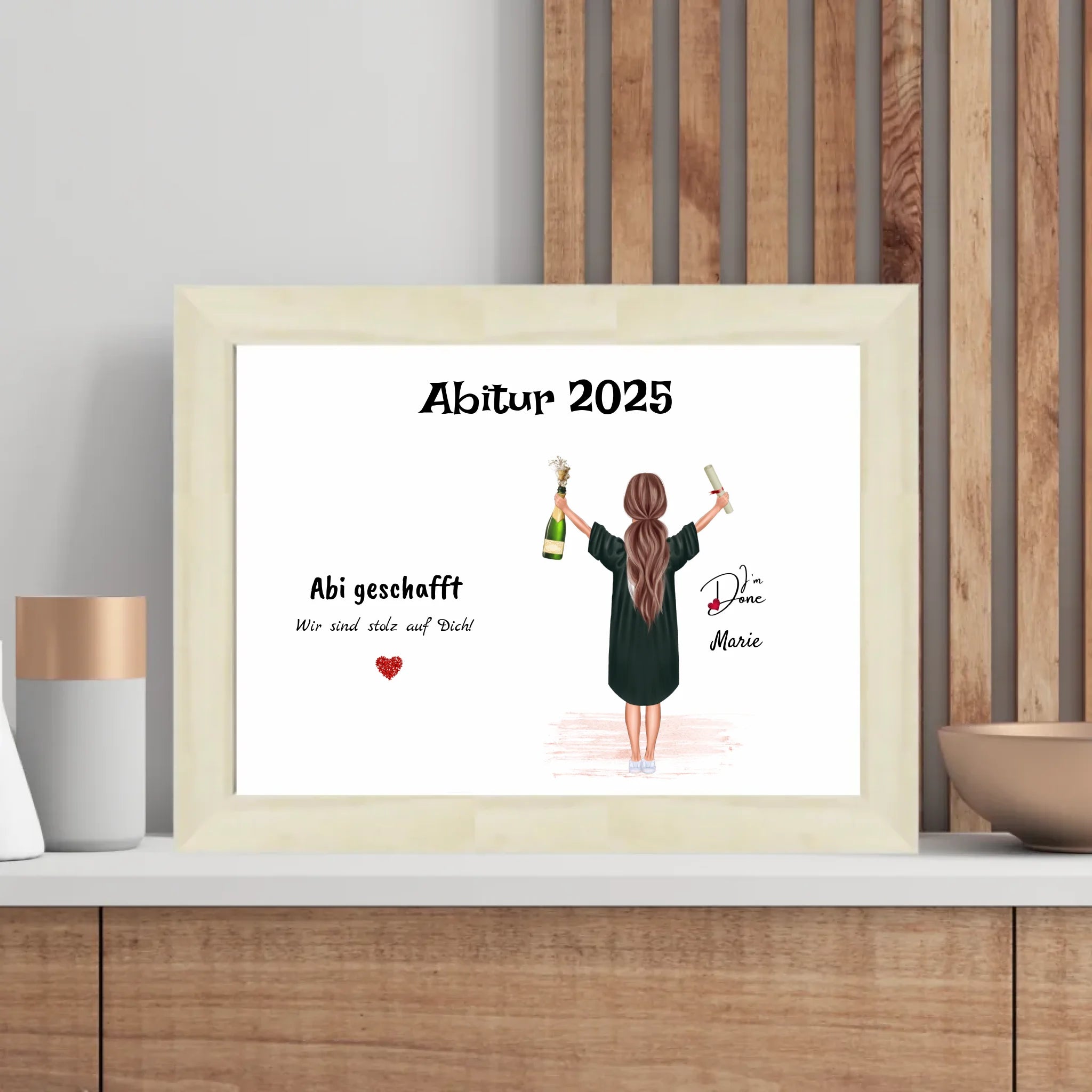 Abi Abschlussgeschenk Bild personalisiert Frau - Cantty