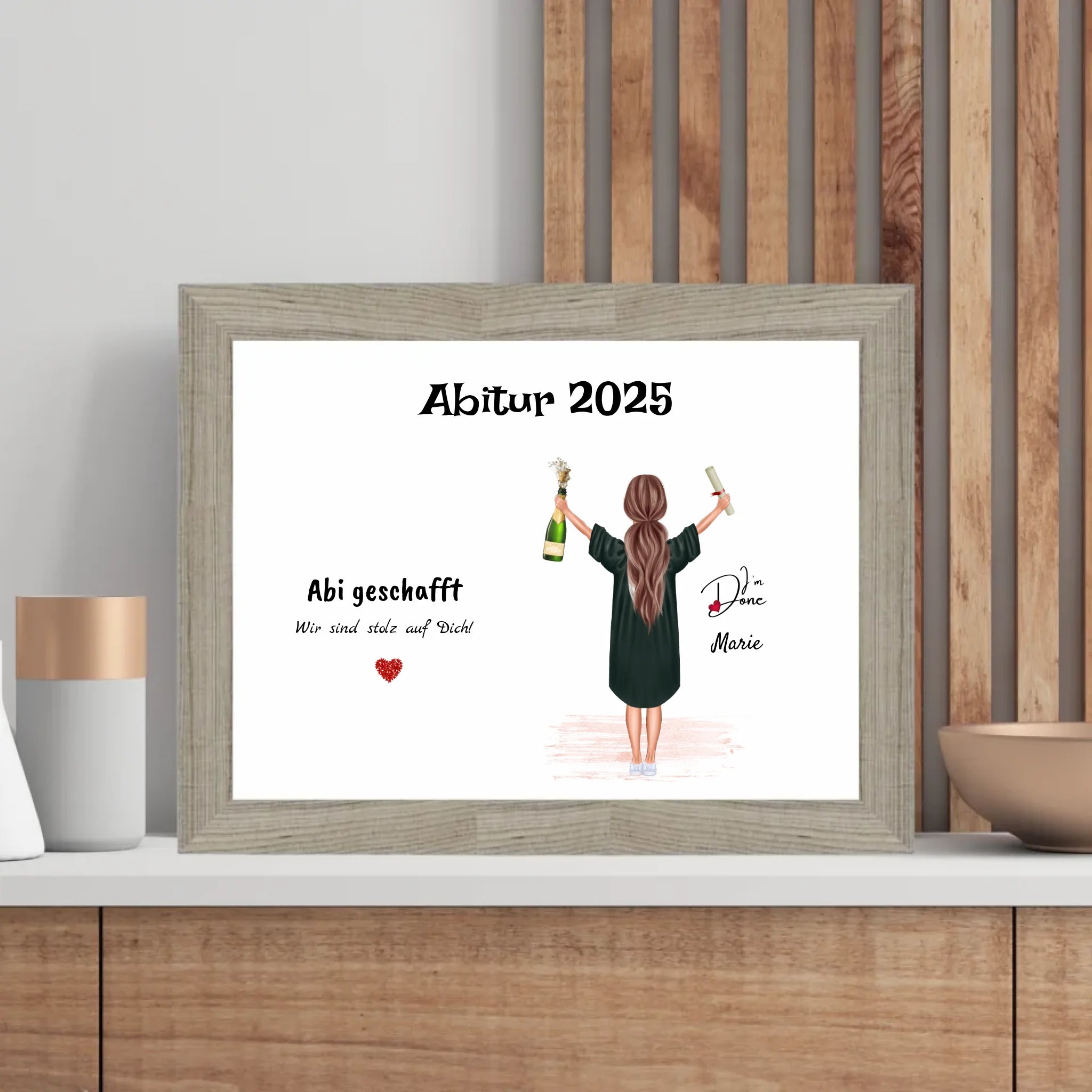 Abi Abschlussgeschenk Bild personalisiert Frau - Cantty