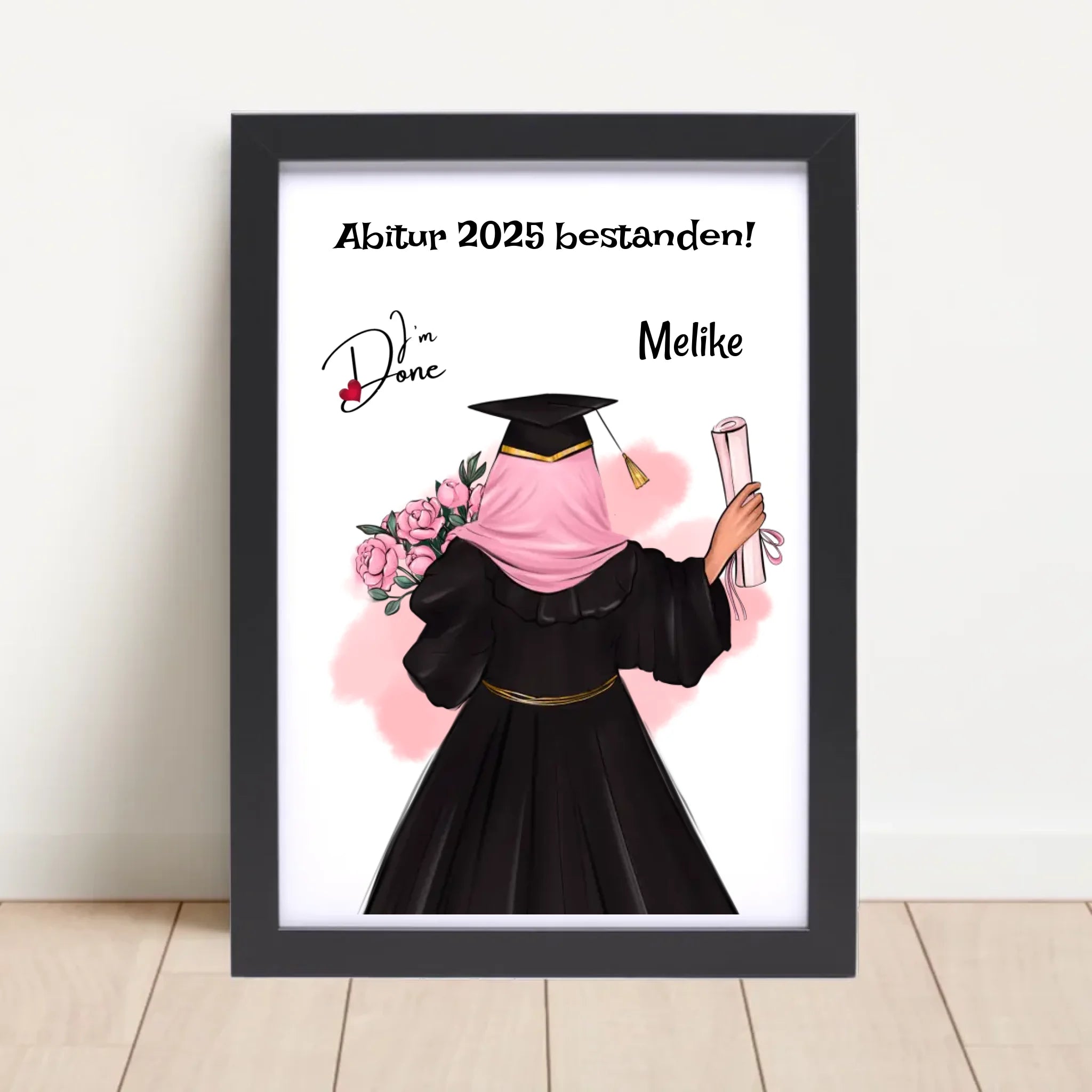 Abitur Geschenk Mädchen mit Kopftuch Poster - Cantty