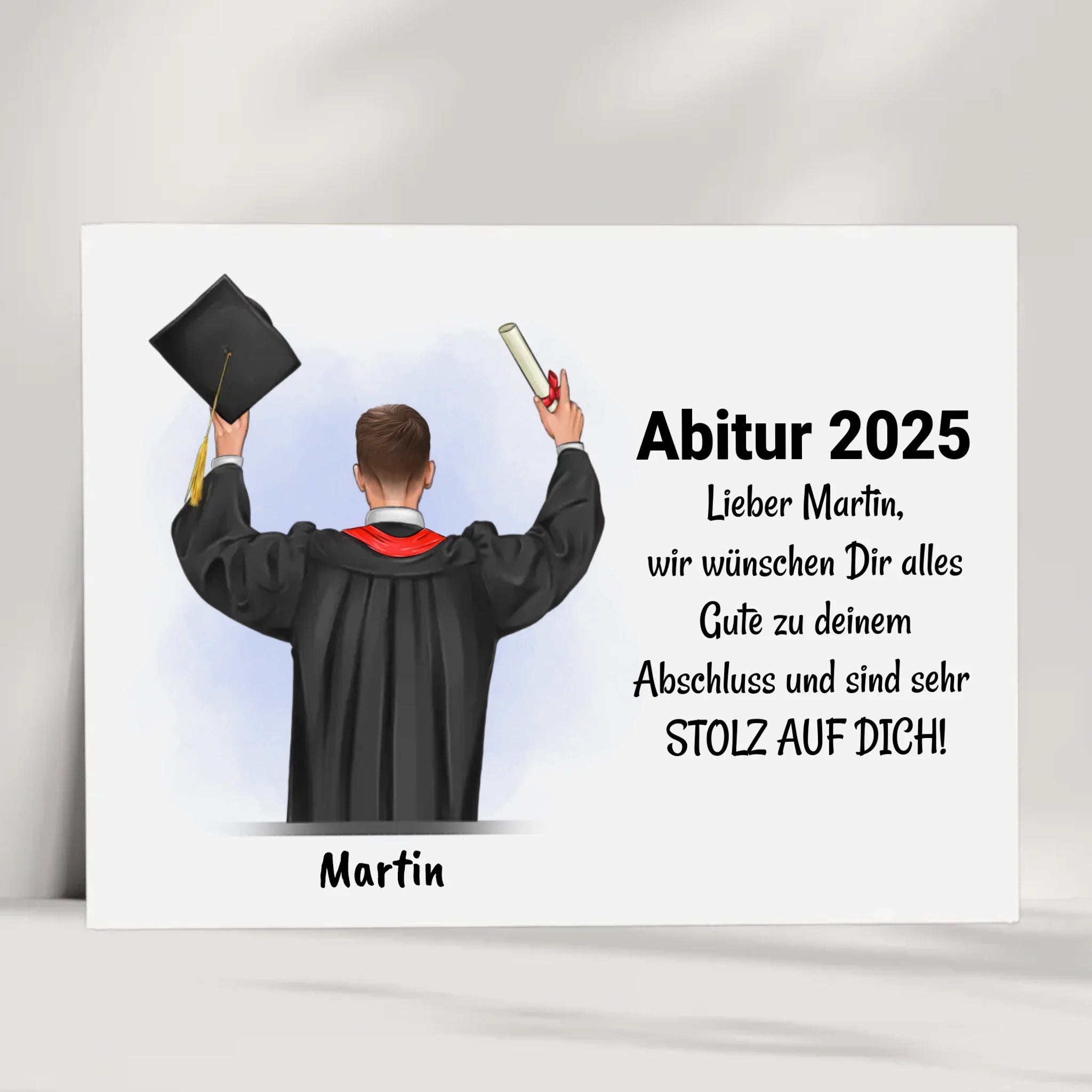Abitur Junge Geschenk Poster personalisiert - Cantty