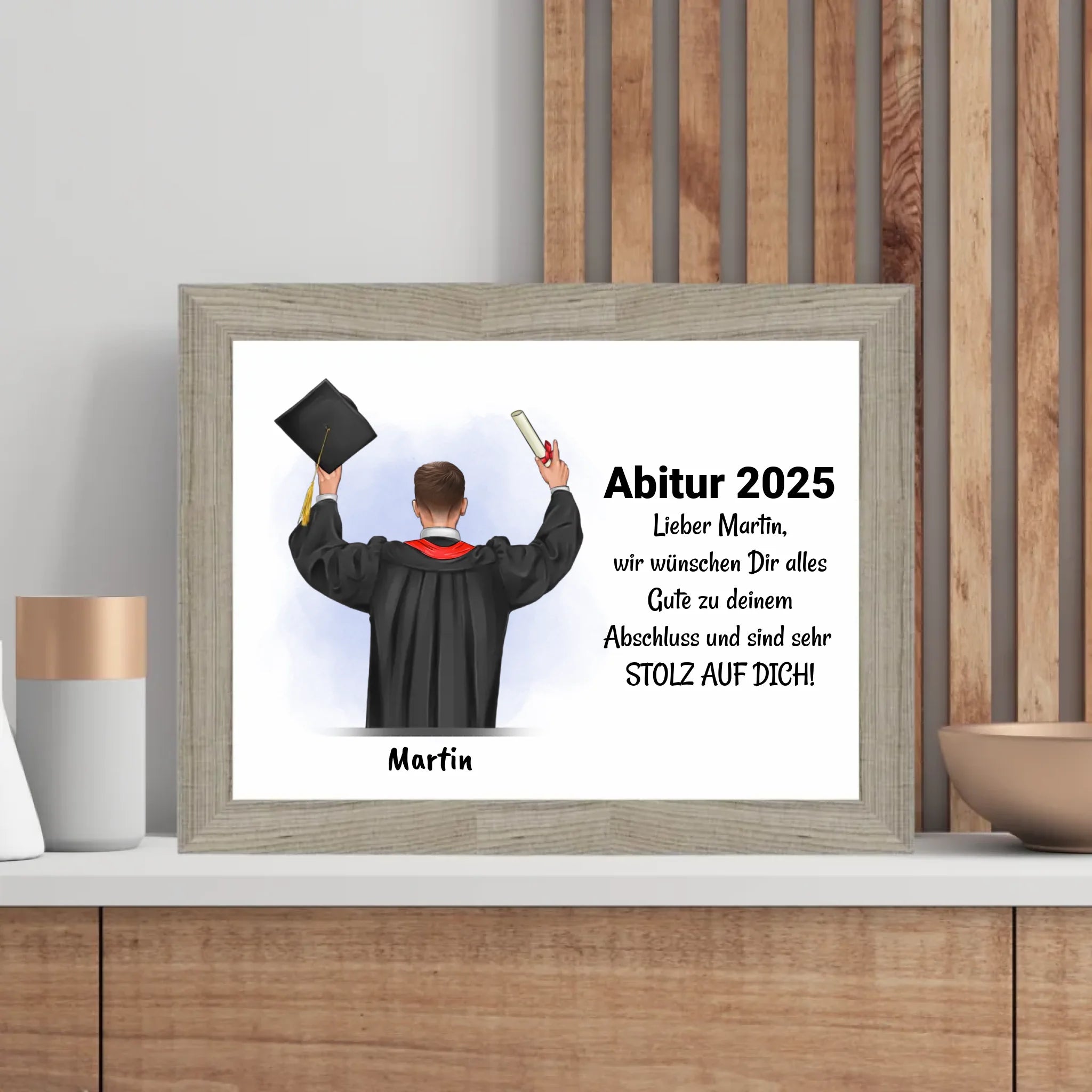 Abitur Junge Geschenk Poster personalisiert - Cantty
