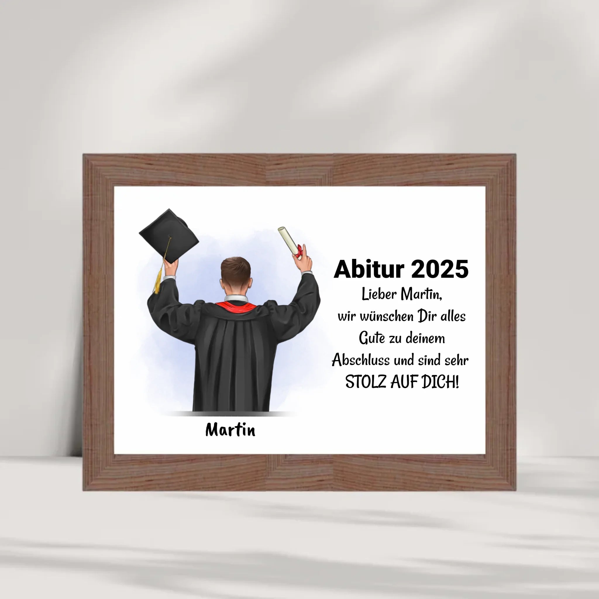 Abitur Junge Geschenk Poster personalisiert - Cantty