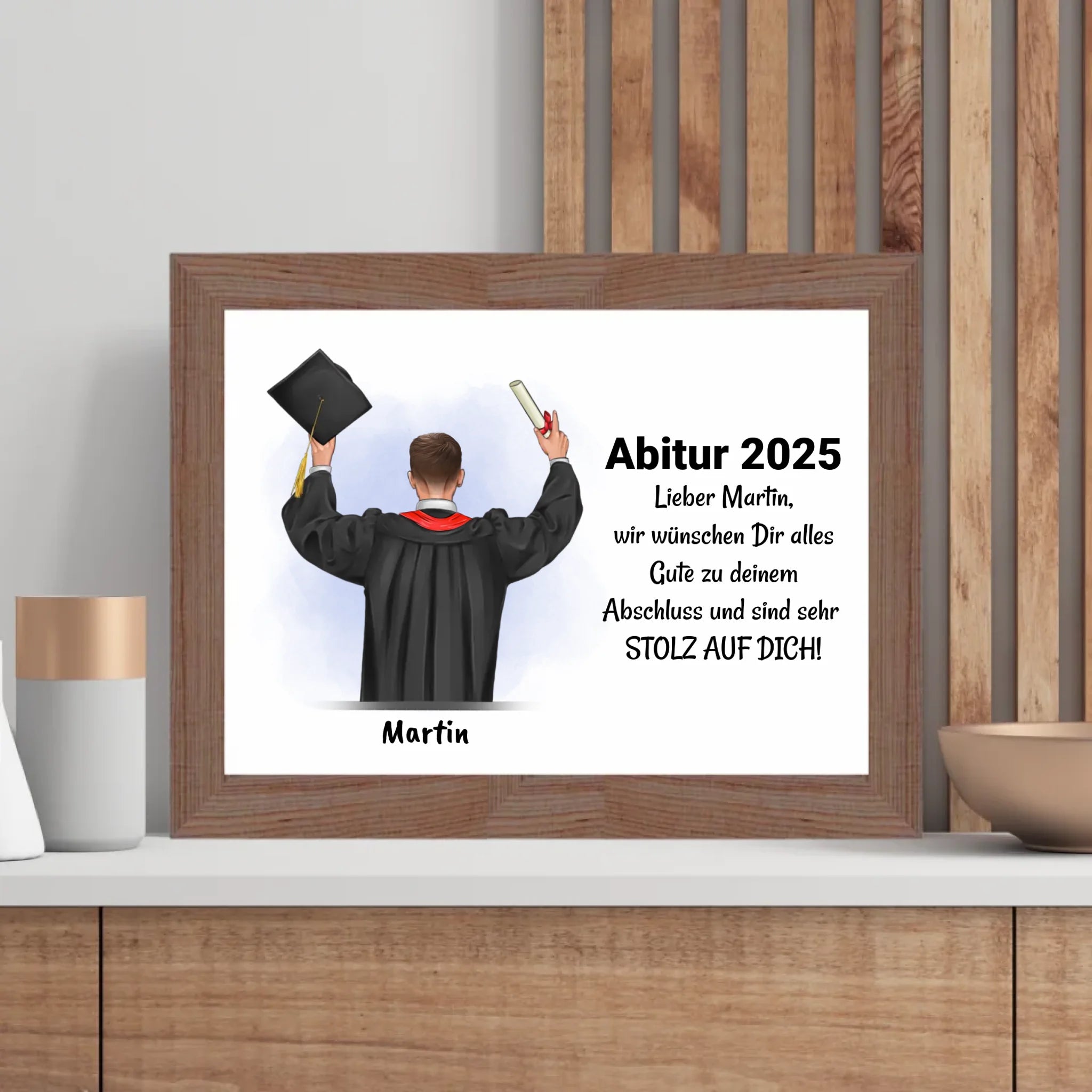 Abitur Junge Geschenk Poster personalisiert - Cantty