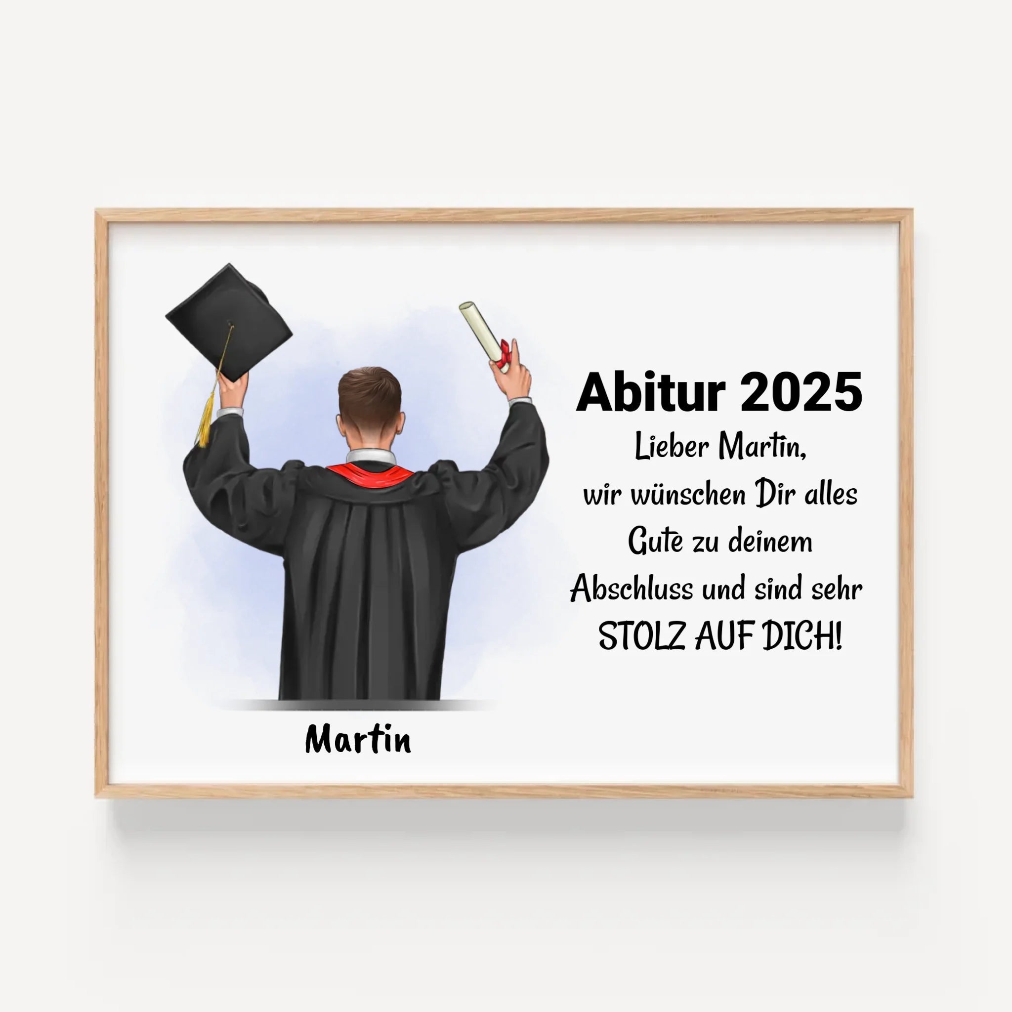 Abitur Junge Geschenk Poster personalisiert - Cantty