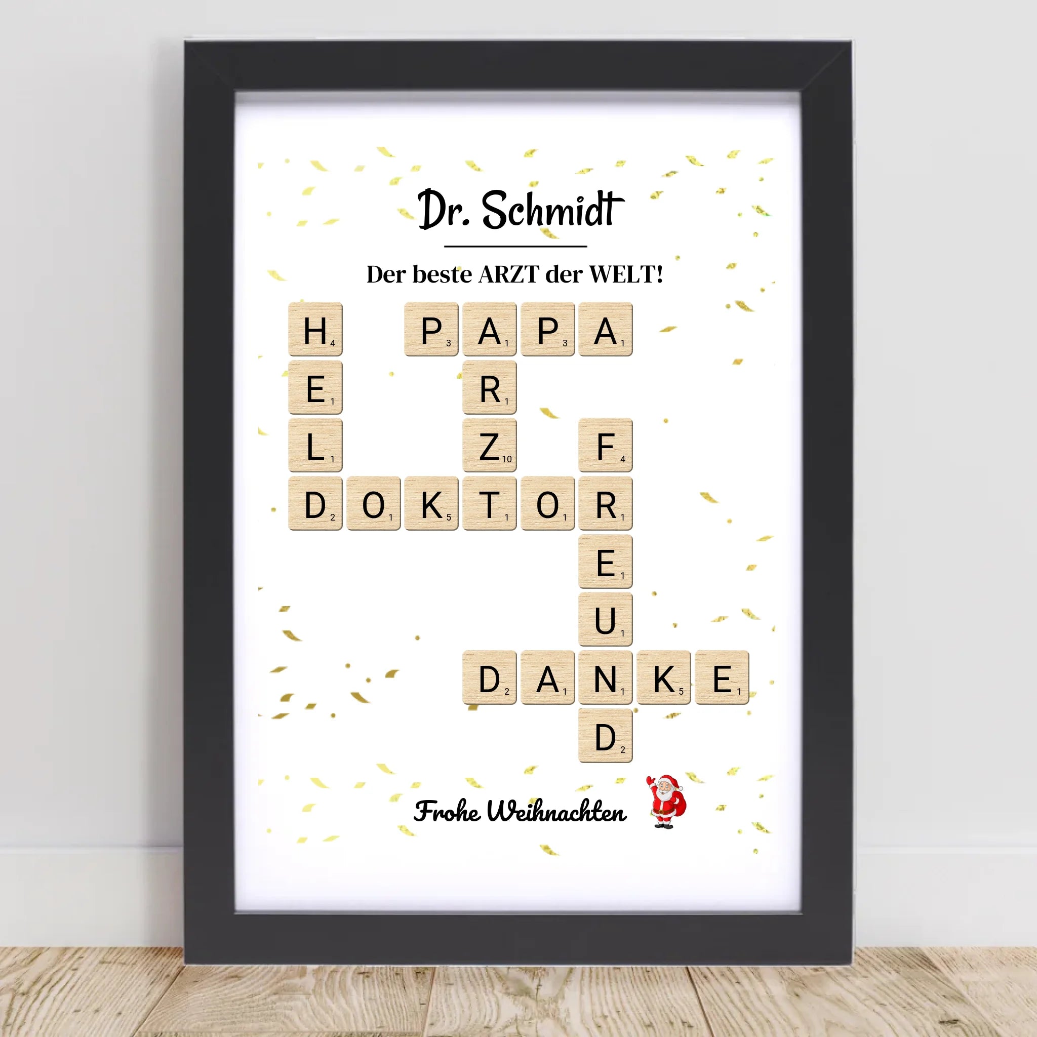 Arzt & Ärztin Weihnachtsgeschenk Poster Scrabble Design - Cantty