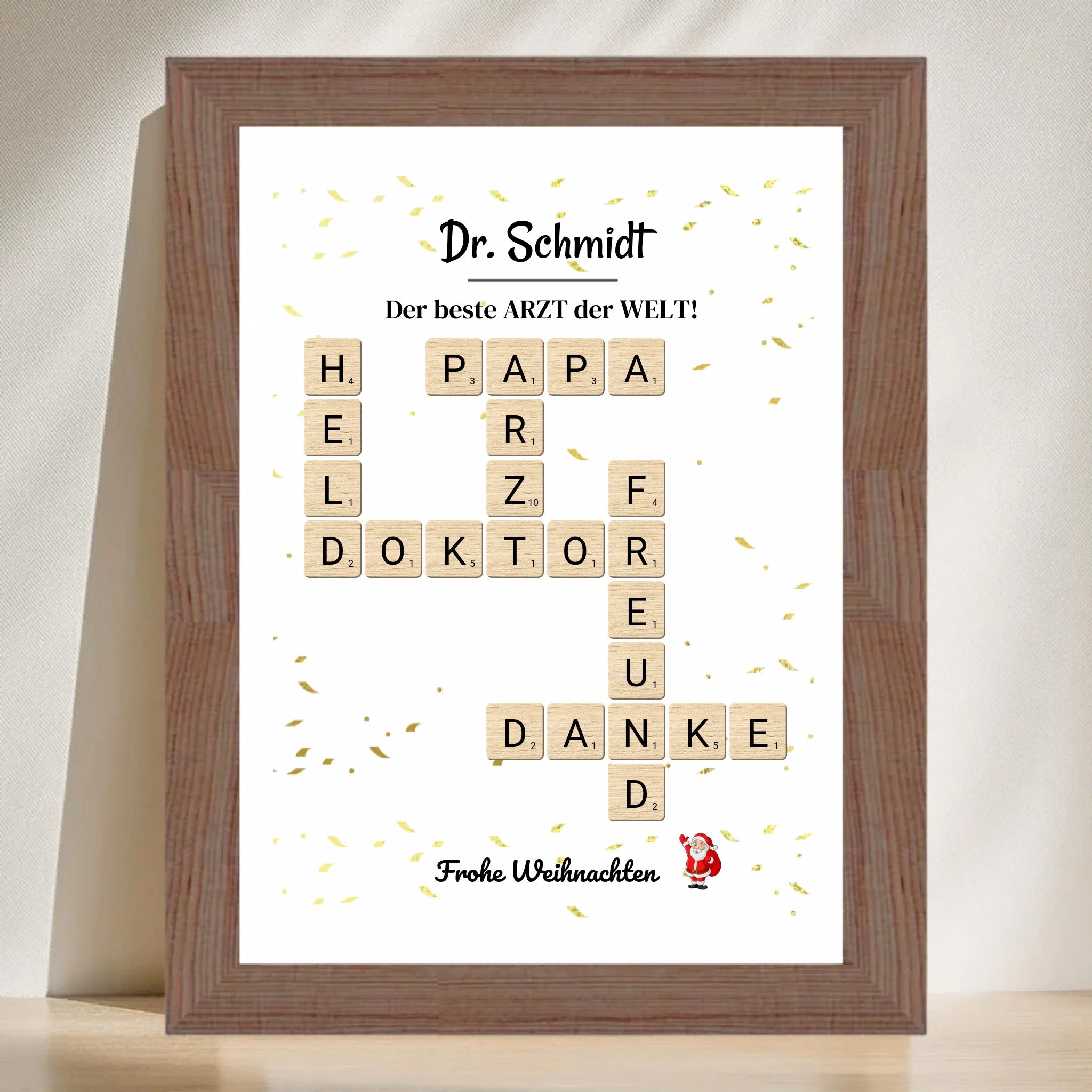 Arzt & Ärztin Weihnachtsgeschenk Poster Scrabble Design - Cantty
