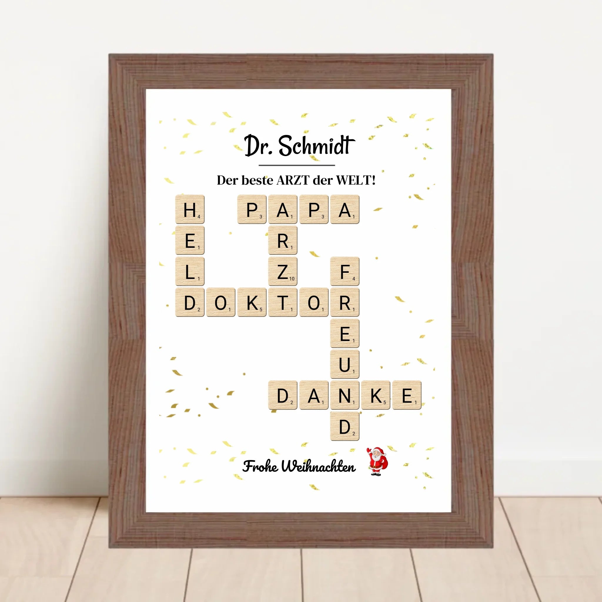Arzt & Ärztin Weihnachtsgeschenk Poster Scrabble Design - Cantty