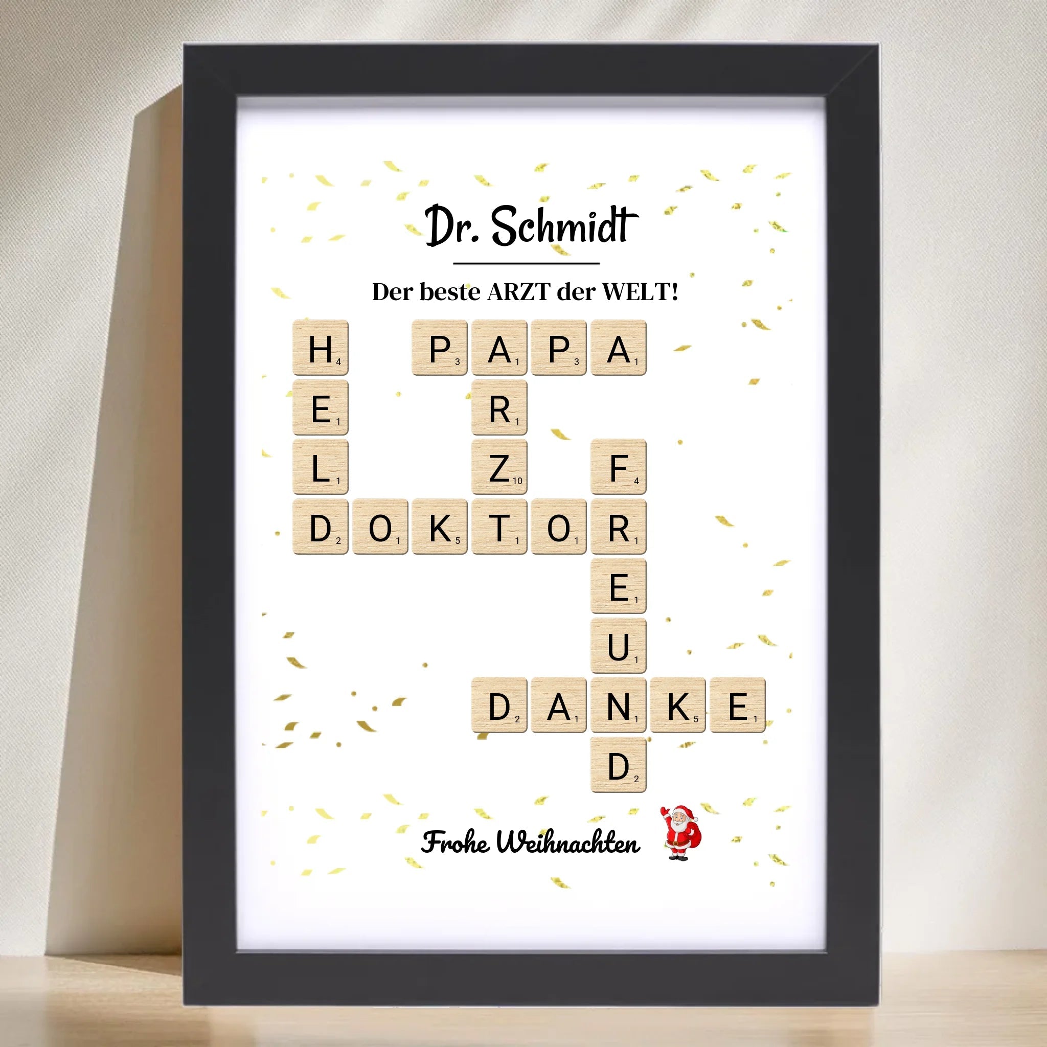 Arzt & Ärztin Weihnachtsgeschenk Poster Scrabble Design - Cantty