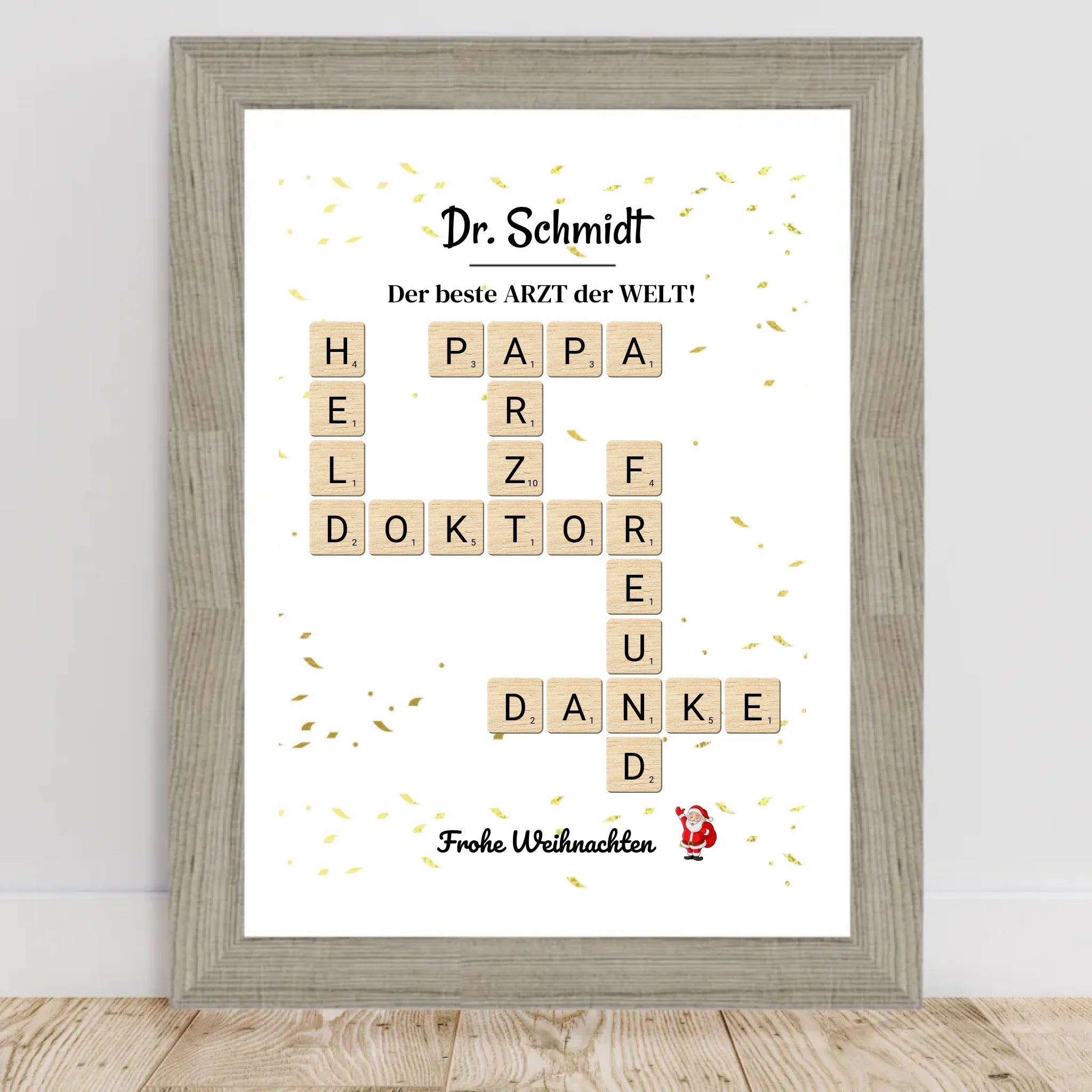 Arzt & Ärztin Weihnachtsgeschenk Poster Scrabble Design - Cantty