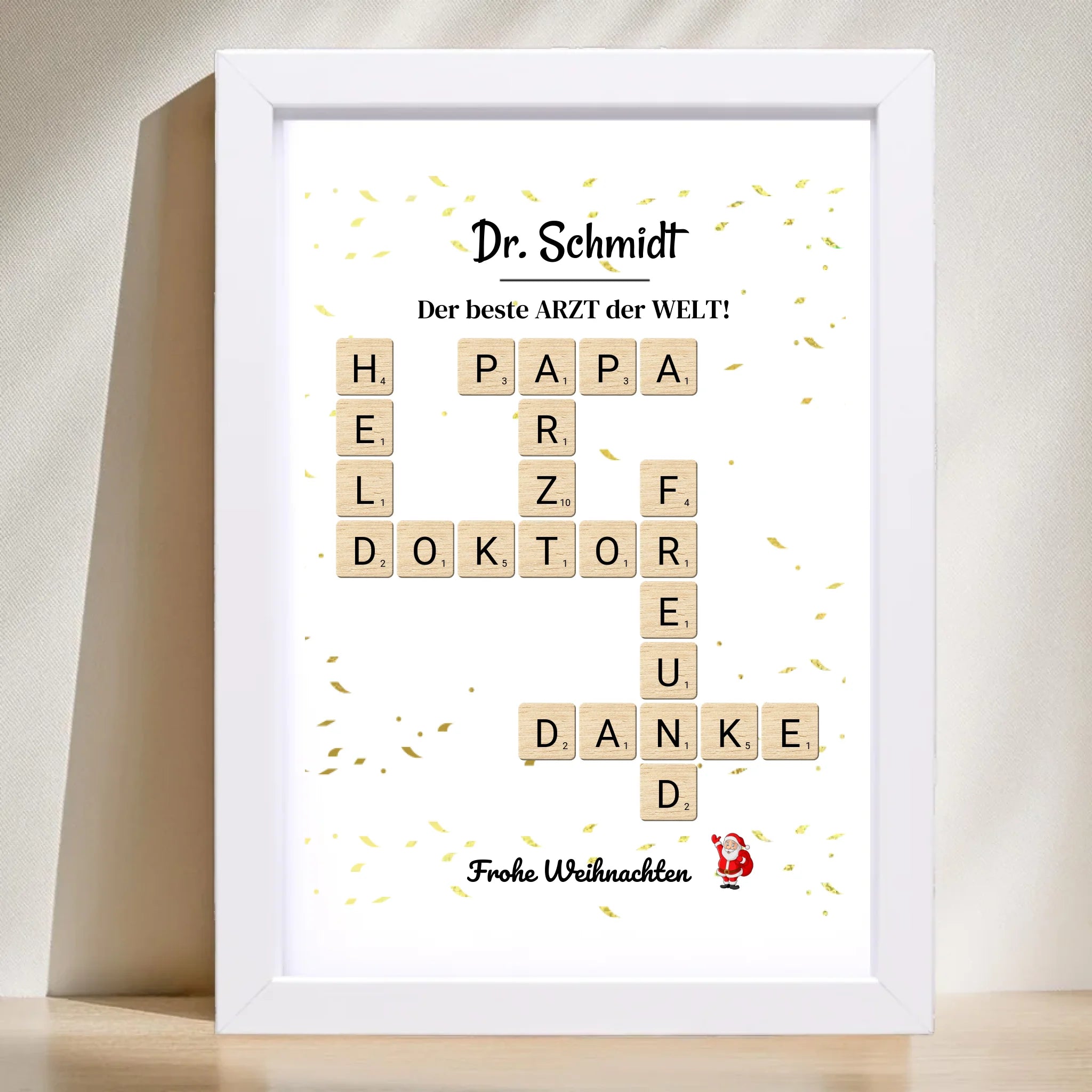 Arzt & Ärztin Weihnachtsgeschenk Poster Scrabble Design - Cantty