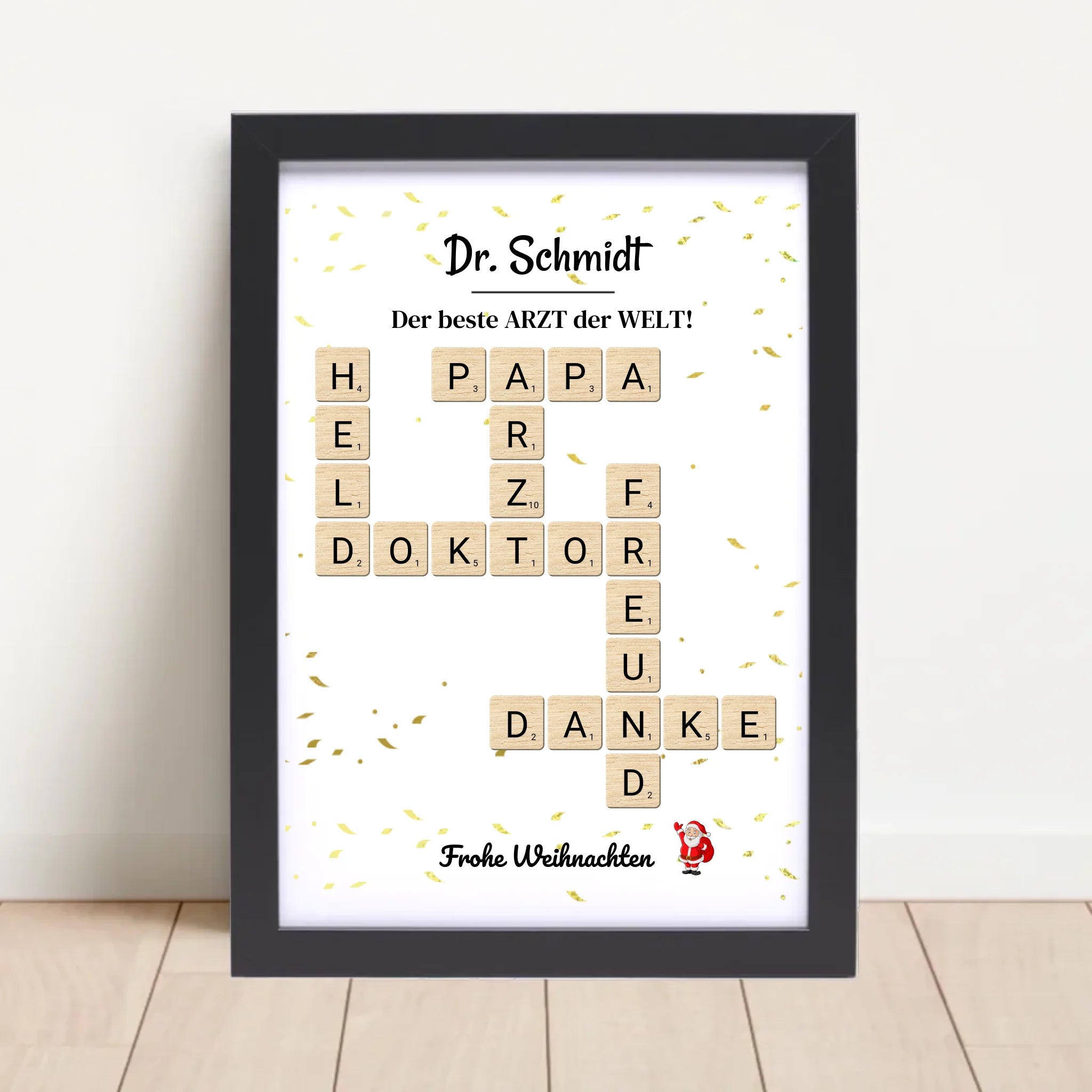 Arzt & Ärztin Weihnachtsgeschenk Poster Scrabble Design - Cantty
