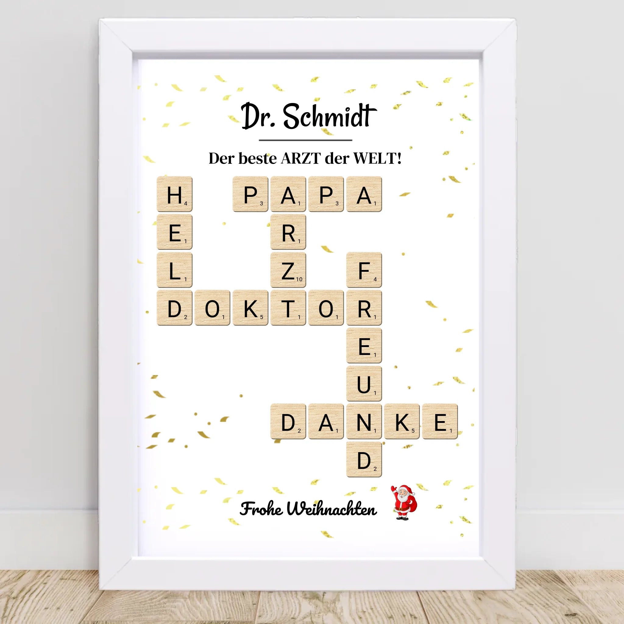 Arzt & Ärztin Weihnachtsgeschenk Poster Scrabble Design - Cantty