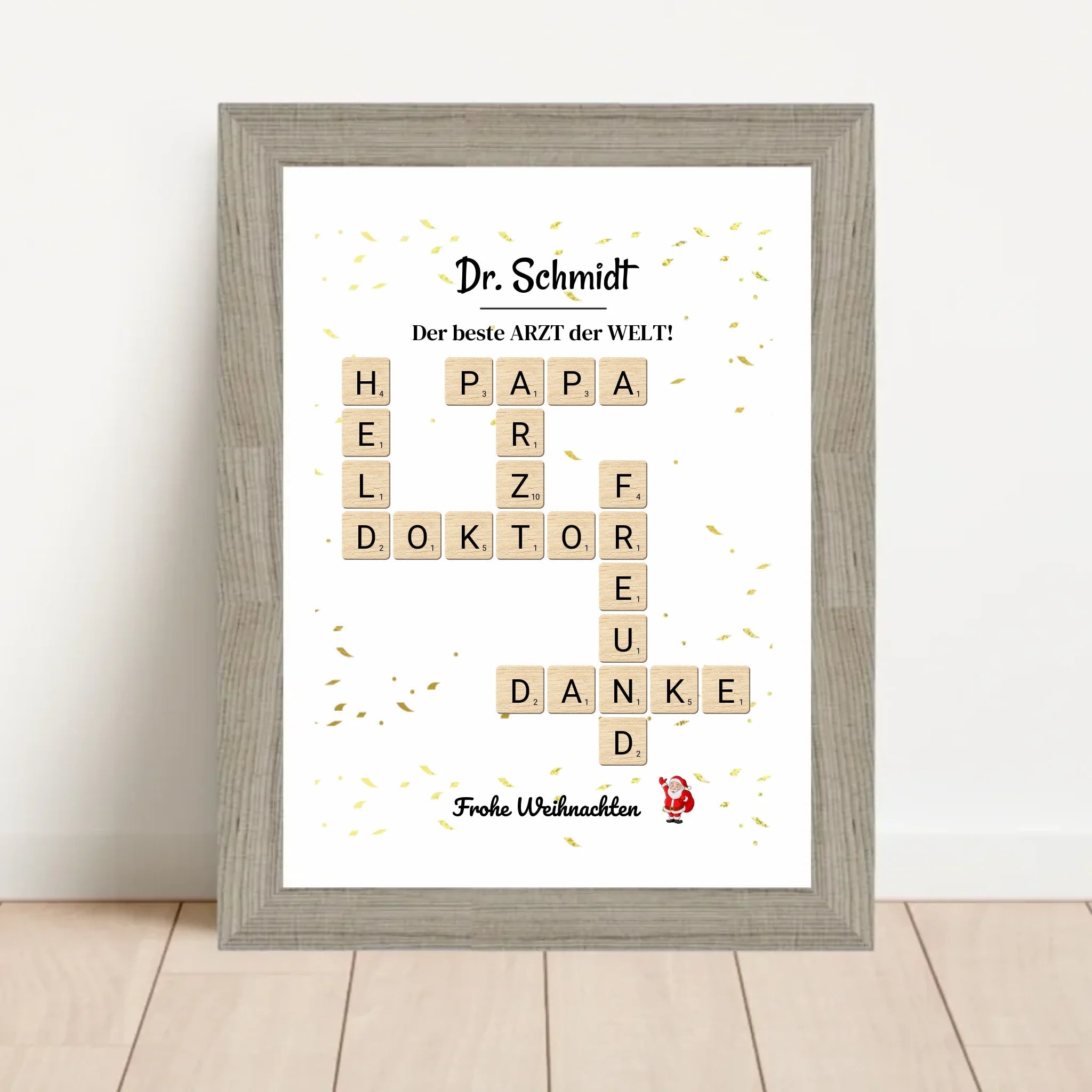 Arzt & Ärztin Weihnachtsgeschenk Poster Scrabble Design - Cantty