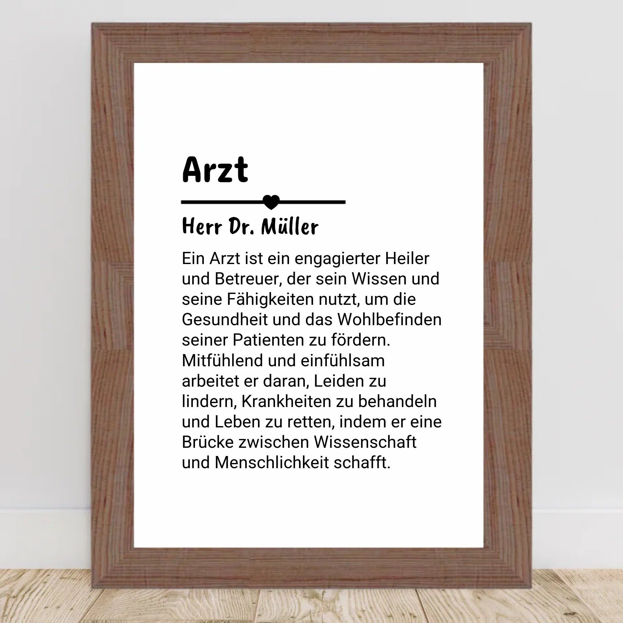 Arzt Definition Poster Geschenk personalisiert - Cantty