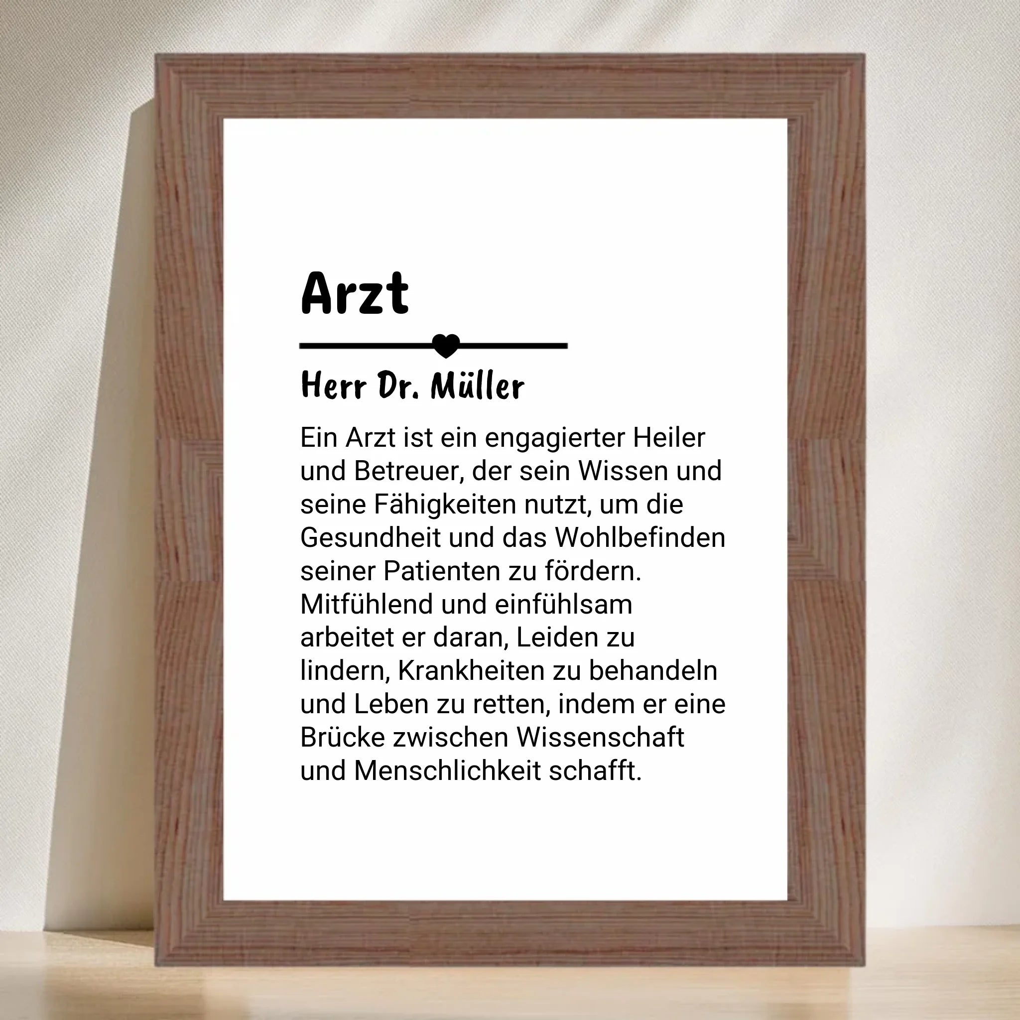 Arzt Definition Poster Geschenk personalisiert - Cantty
