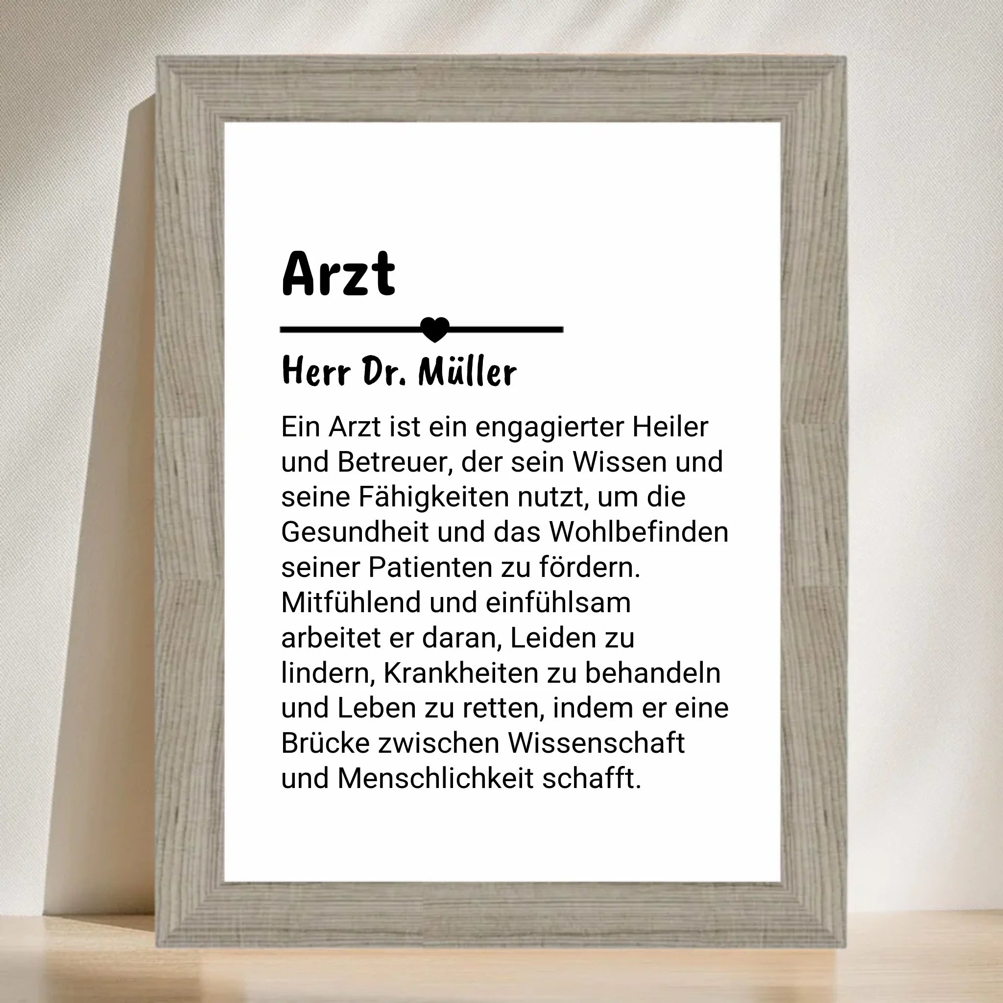 Arzt Definition Poster Geschenk personalisiert - Cantty