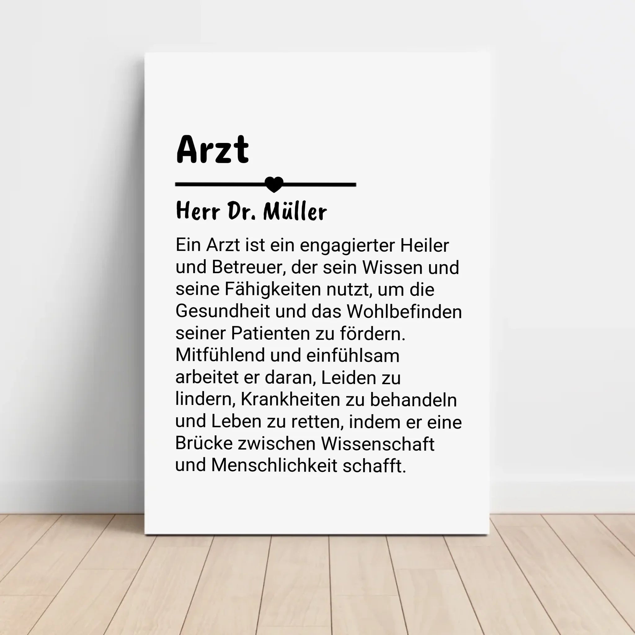 Arzt Definition Poster Geschenk personalisiert - Cantty