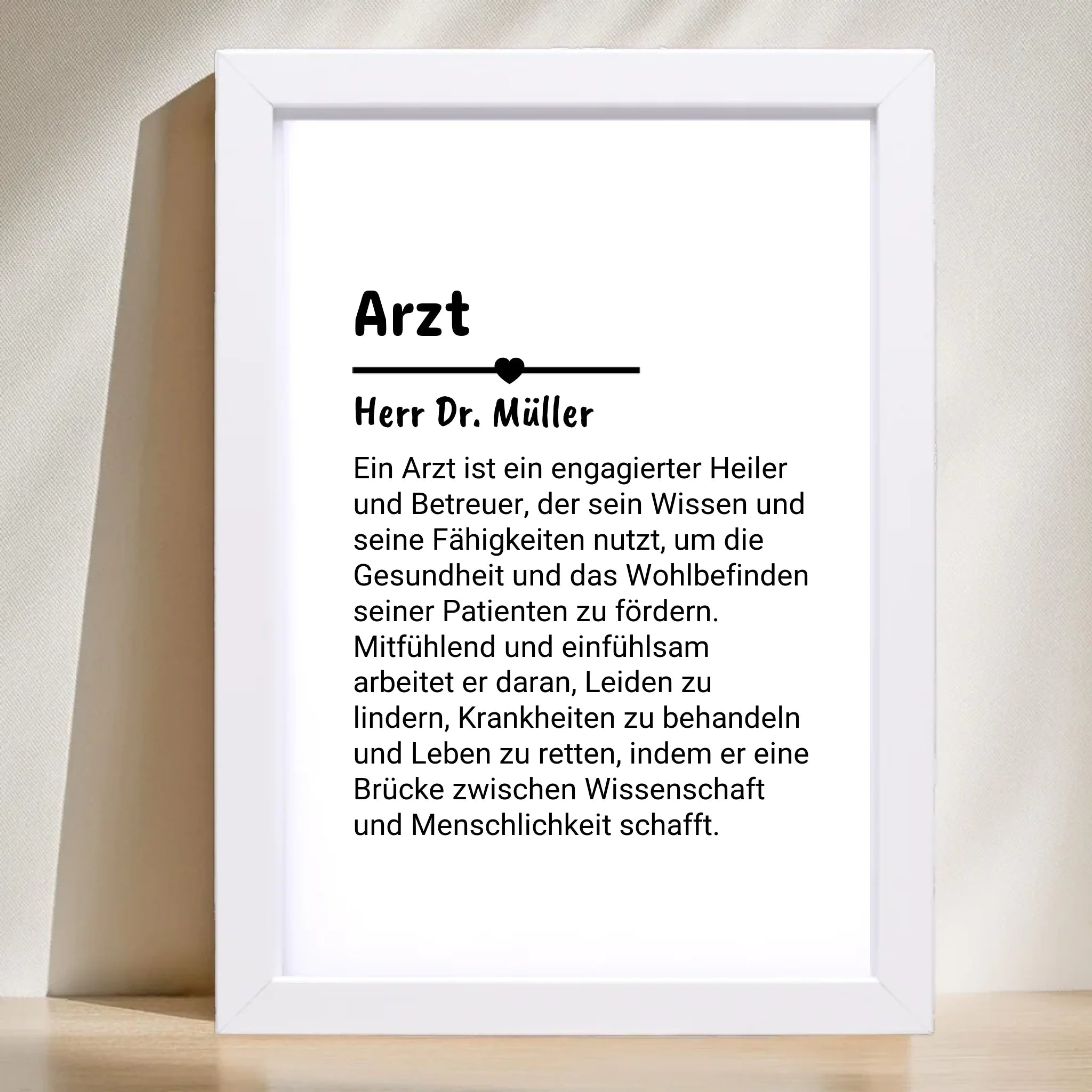 Arzt Definition Poster Geschenk personalisiert - Cantty