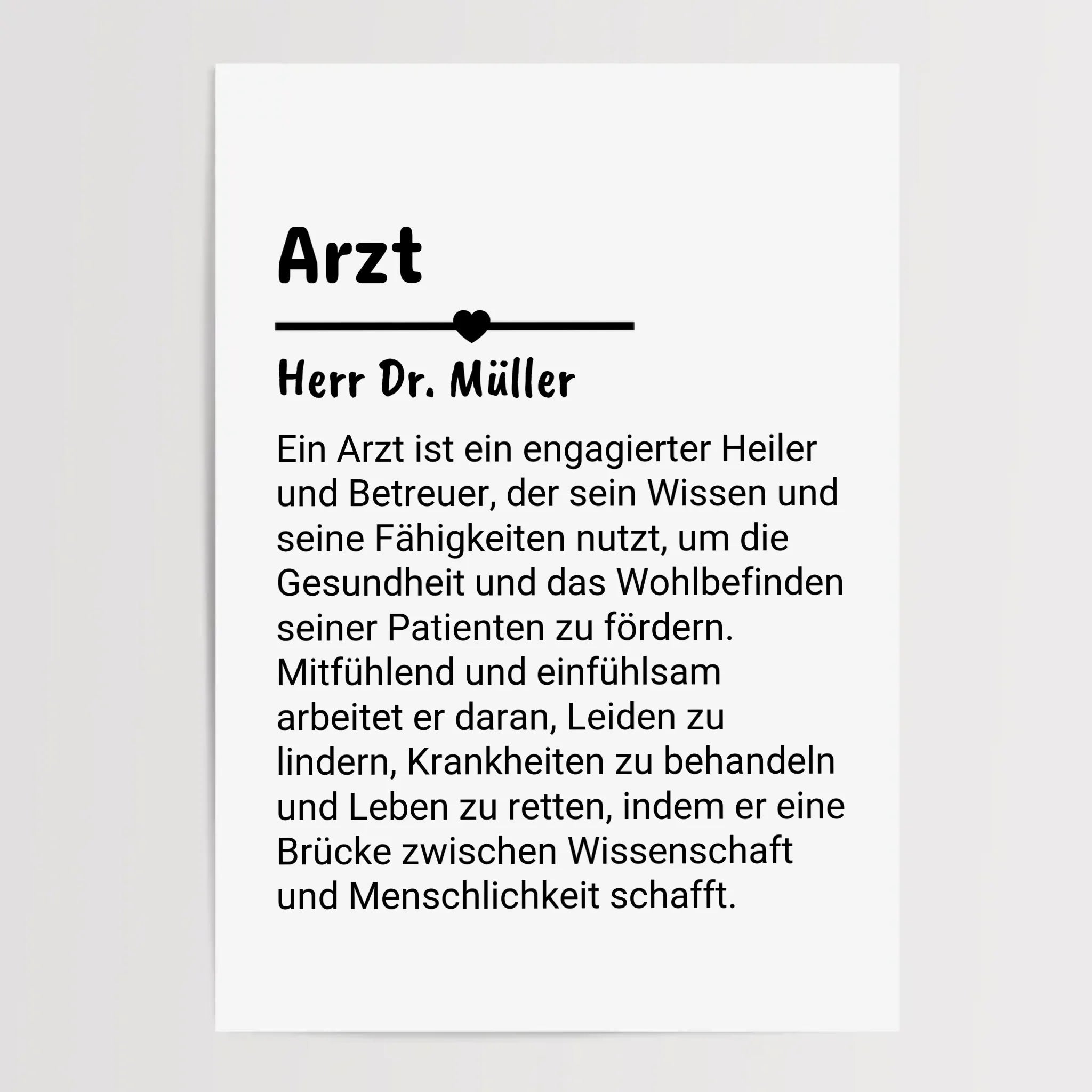Arzt Definition Poster Geschenk personalisiert - Cantty