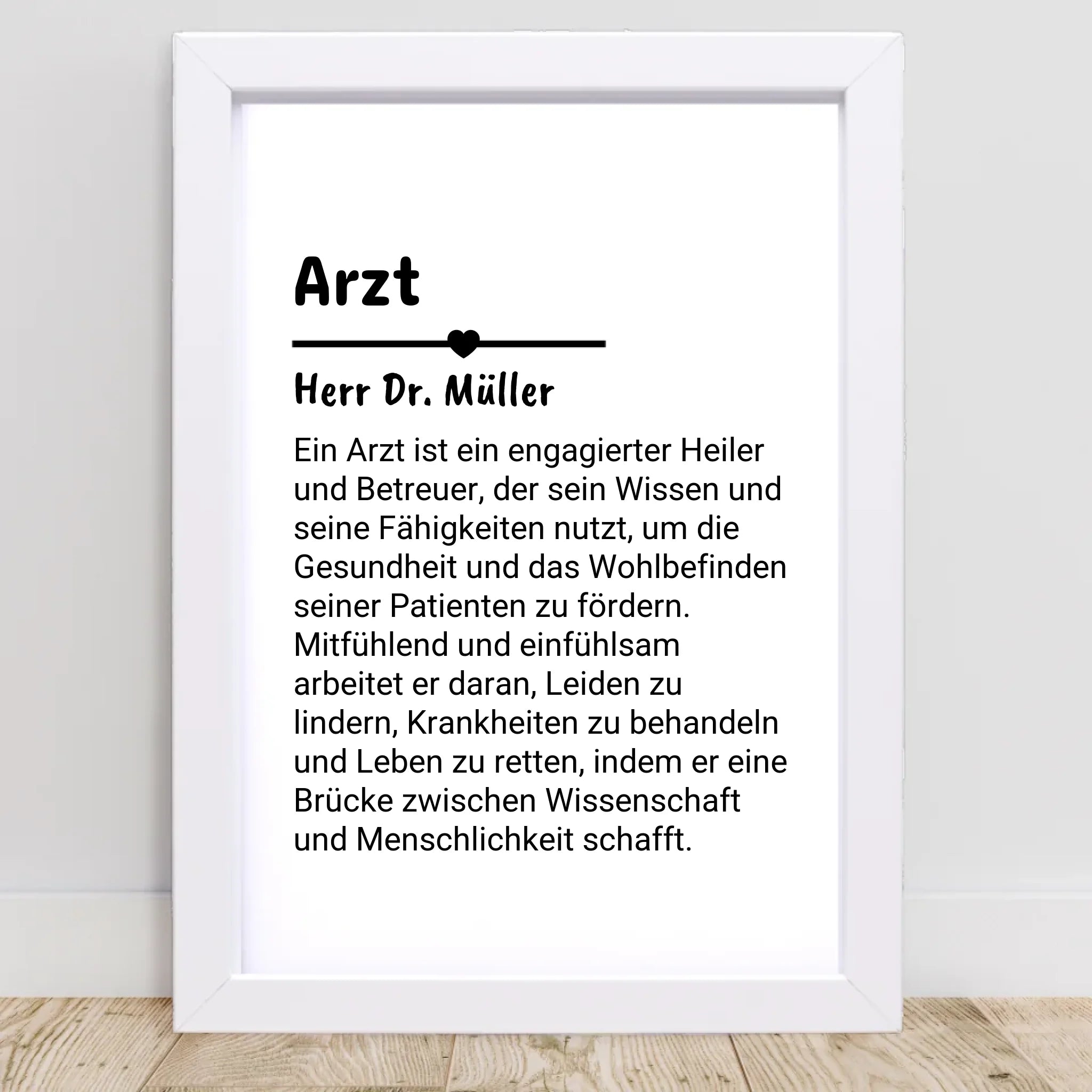 Arzt Definition Poster Geschenk personalisiert - Cantty