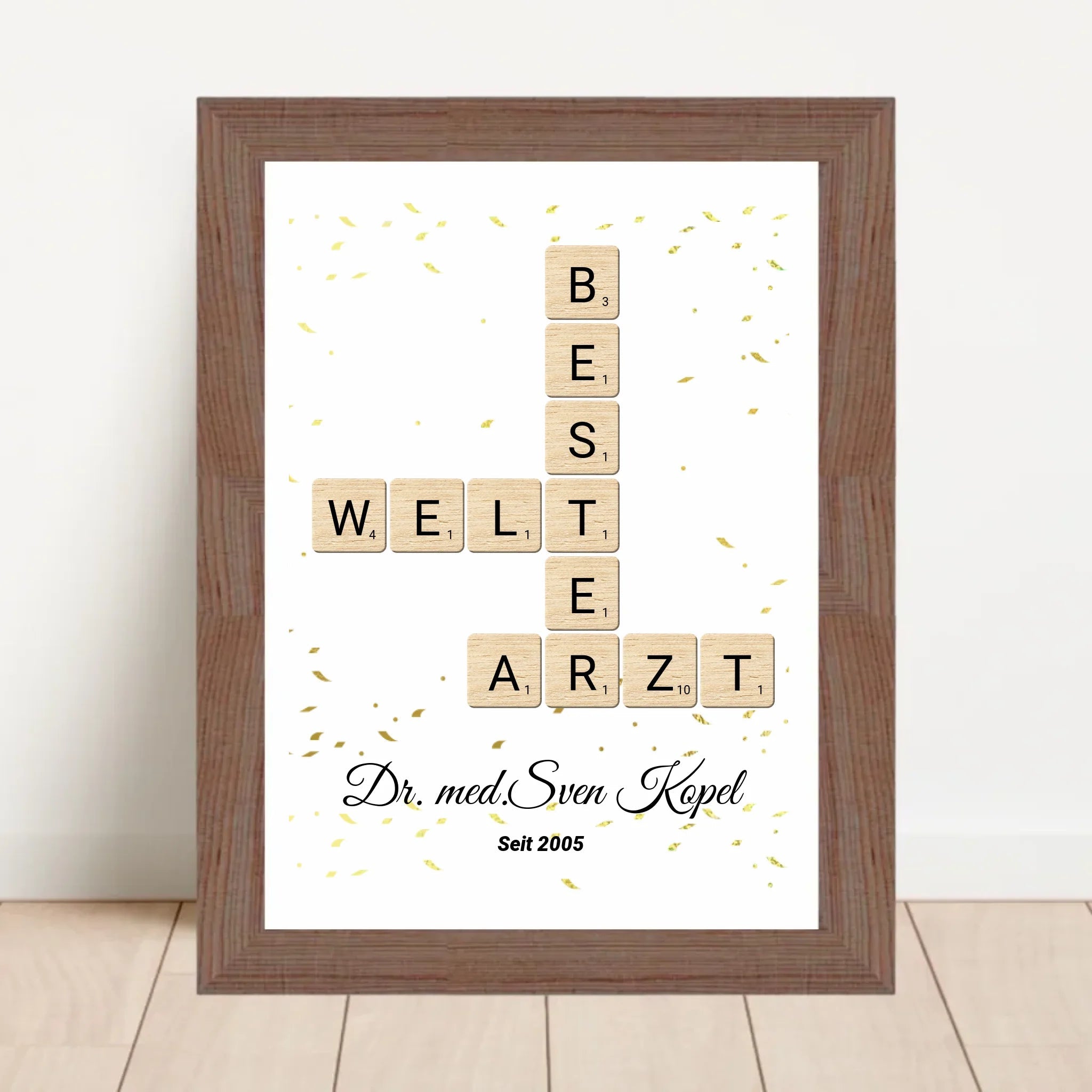 Arzt Weihnachtsgeschenk Scrabble Wort Poster personalisierbar - Cantty
