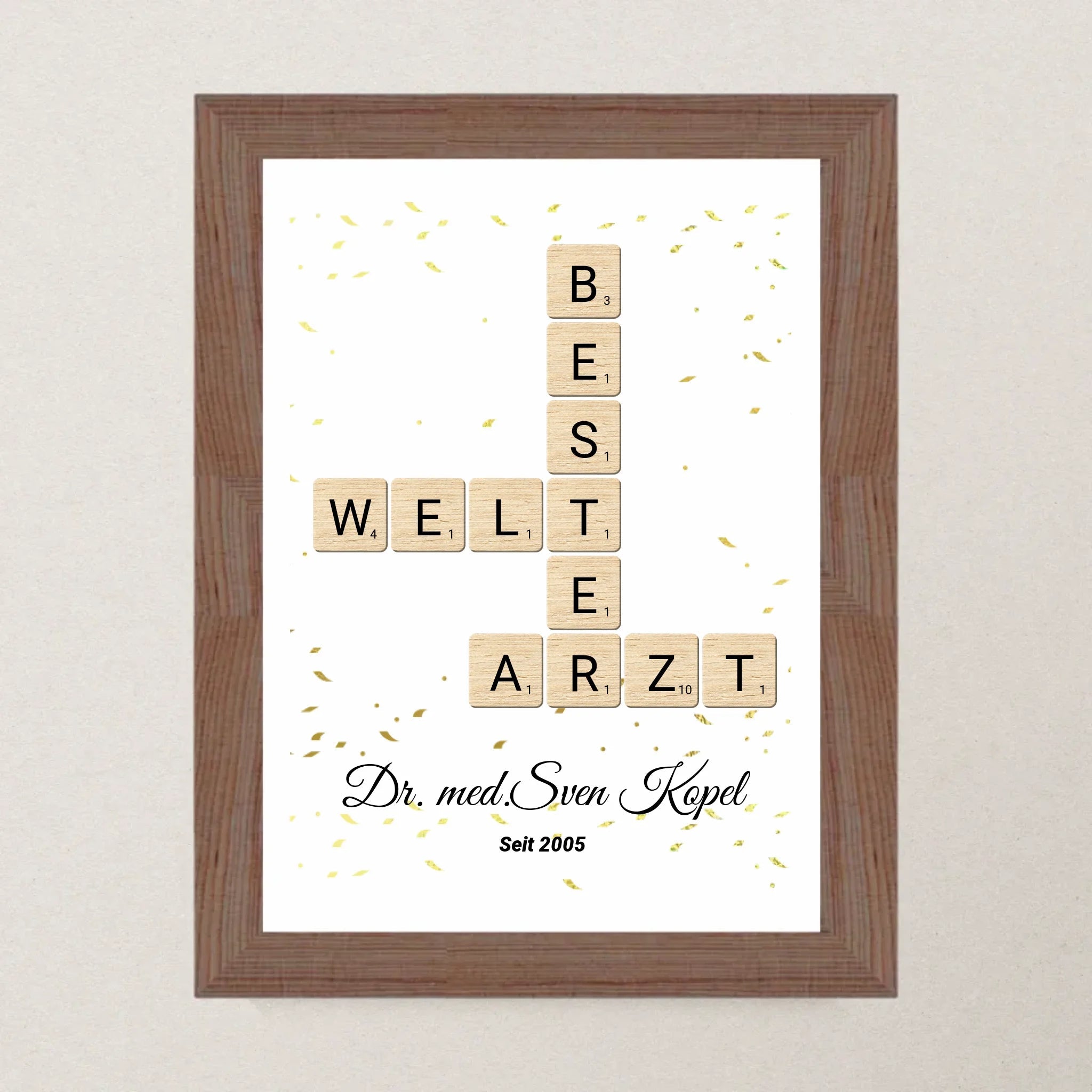 Arzt Weihnachtsgeschenk Scrabble Wort Poster personalisierbar - Cantty