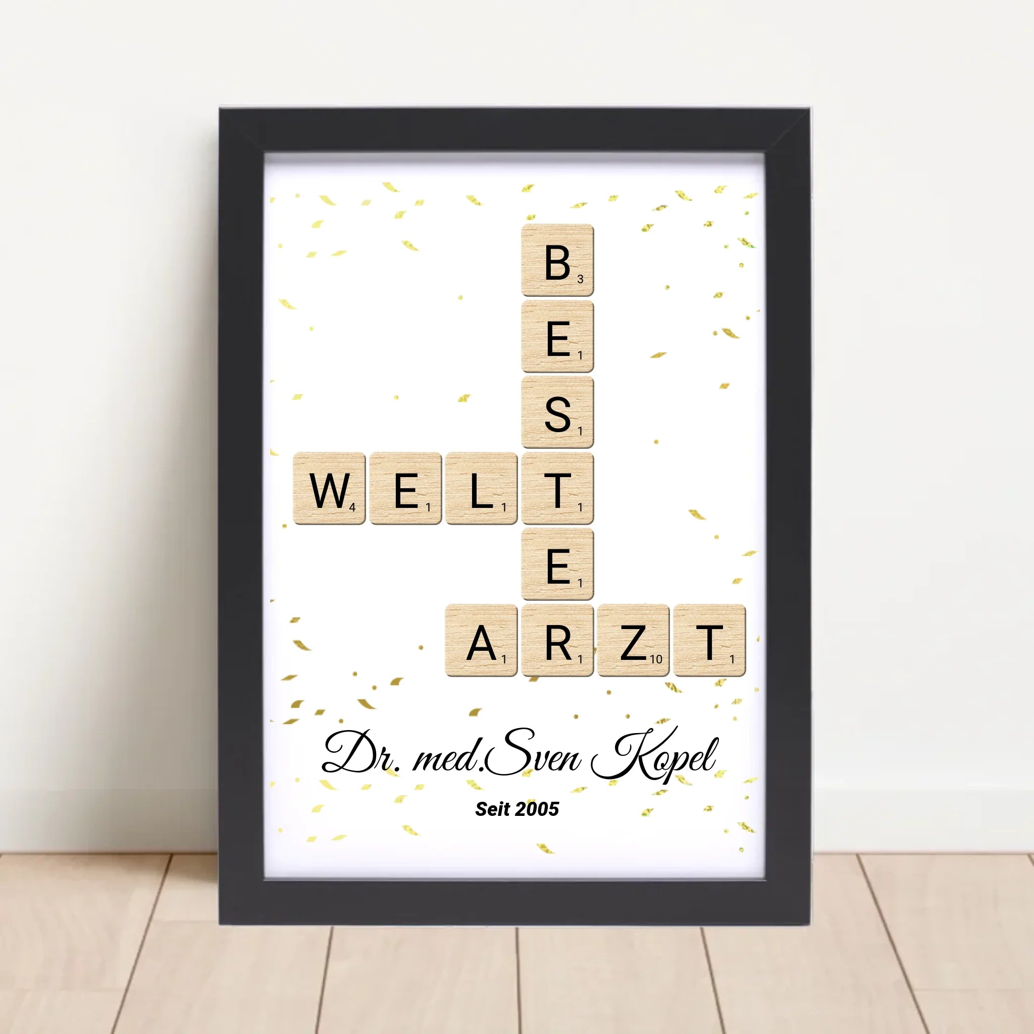 Arzt Weihnachtsgeschenk Scrabble Wort Poster personalisierbar - Cantty