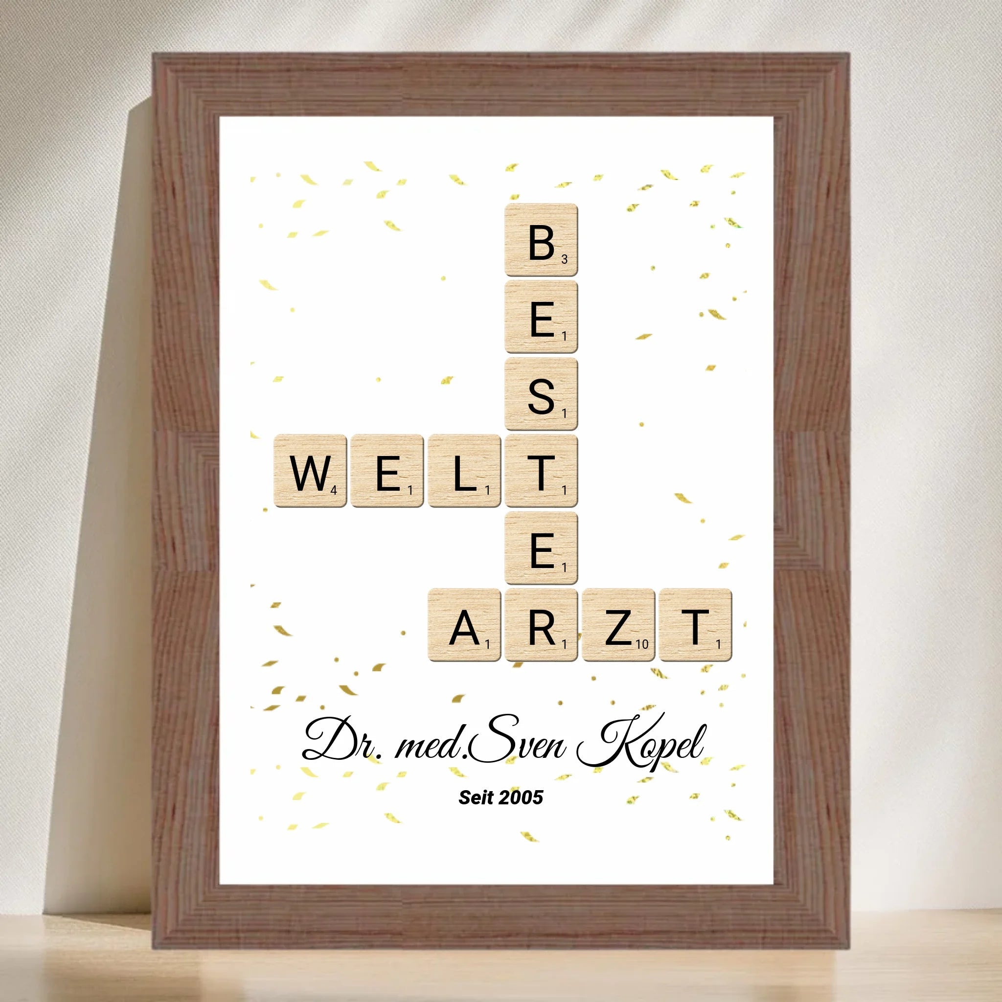 Arzt Weihnachtsgeschenk Scrabble Wort Poster personalisierbar - Cantty