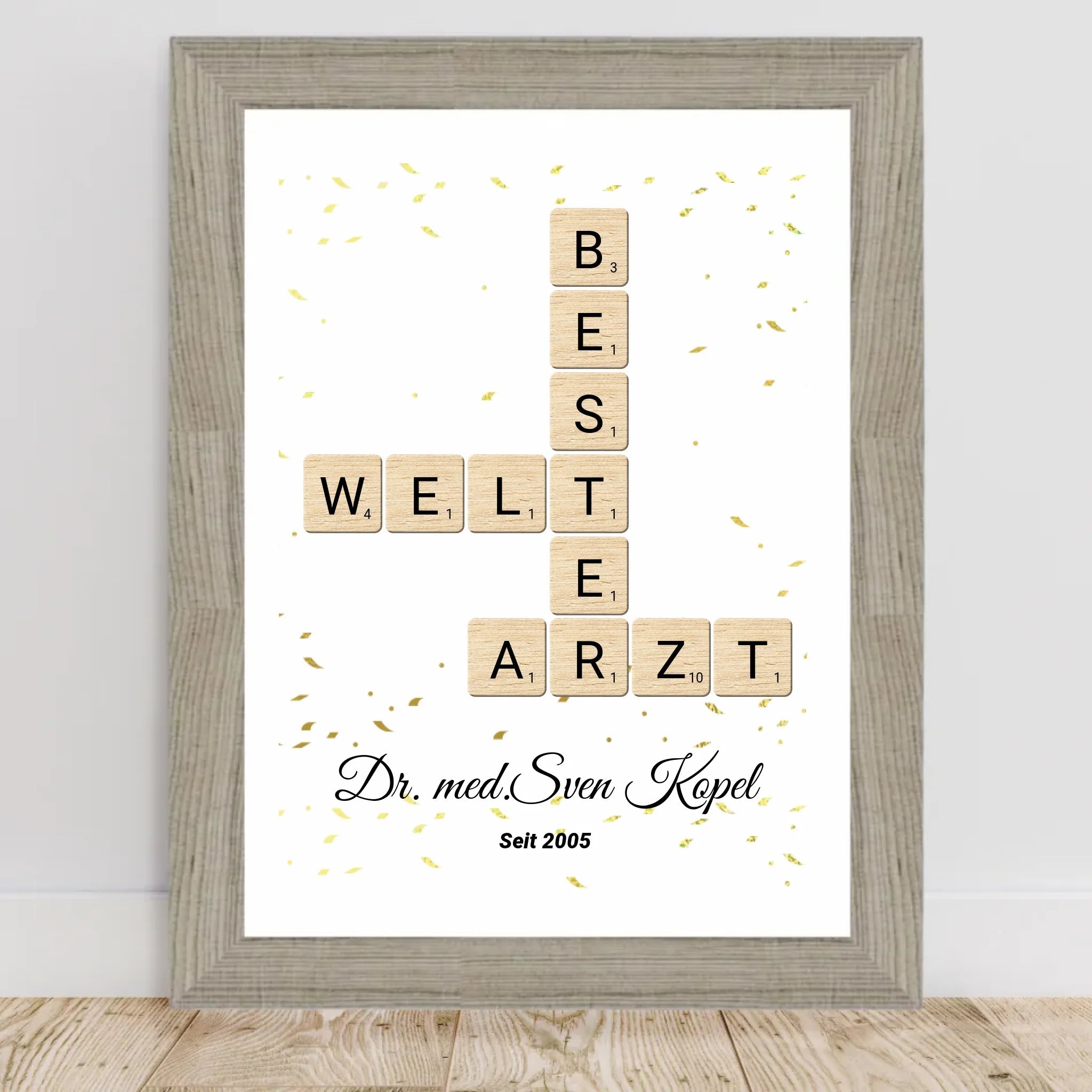 Arzt Weihnachtsgeschenk Scrabble Wort Poster personalisierbar - Cantty