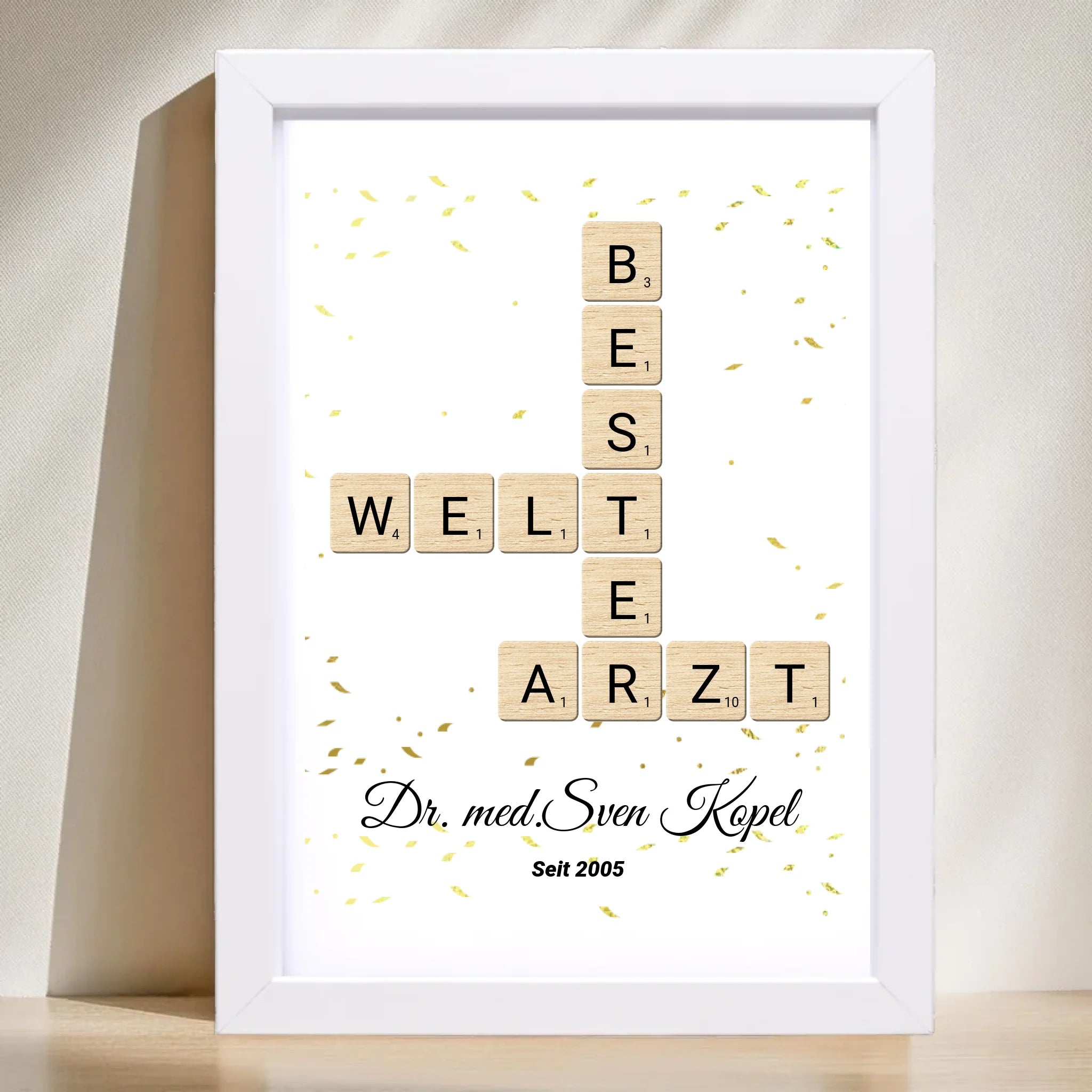 Arzt Weihnachtsgeschenk Scrabble Wort Poster personalisierbar - Cantty
