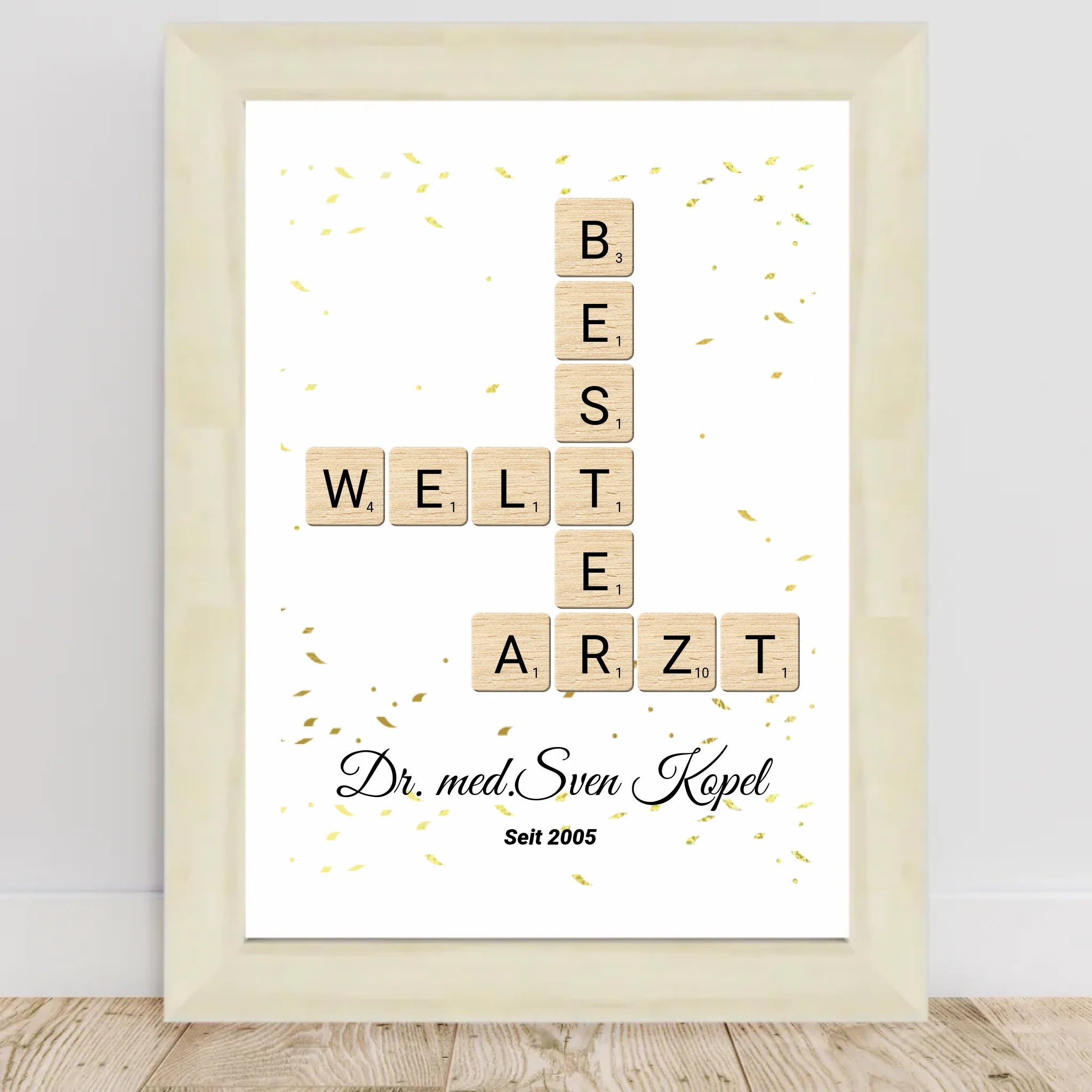 Arzt Weihnachtsgeschenk Scrabble Wort Poster personalisierbar - Cantty