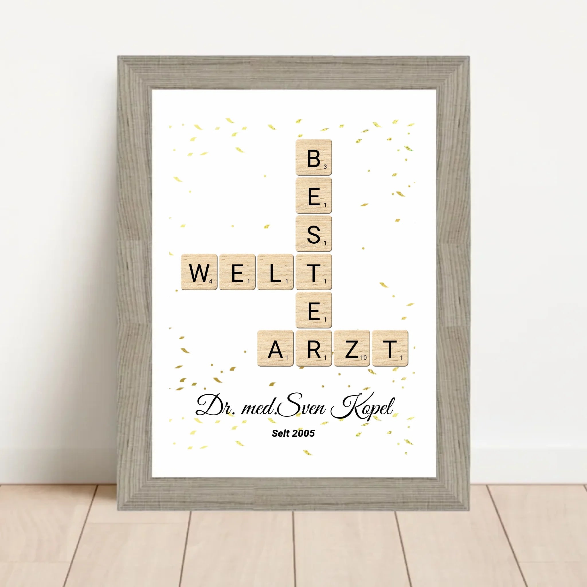 Arzt Weihnachtsgeschenk Scrabble Wort Poster personalisierbar - Cantty