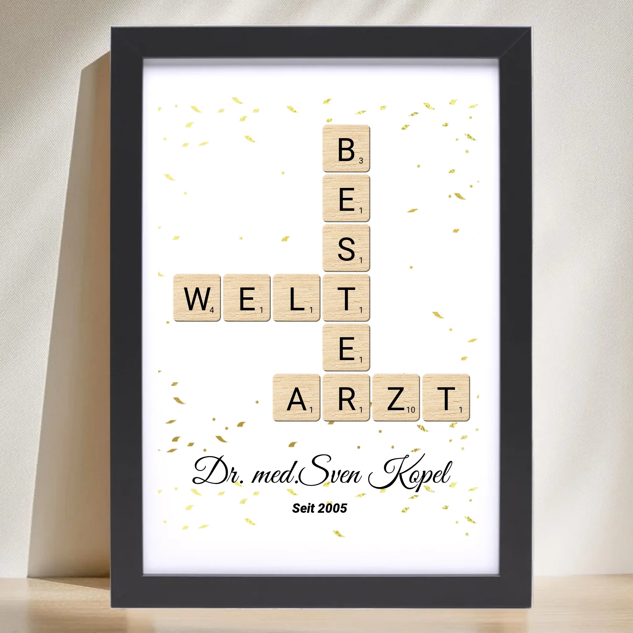 Arzt Weihnachtsgeschenk Scrabble Wort Poster personalisierbar - Cantty