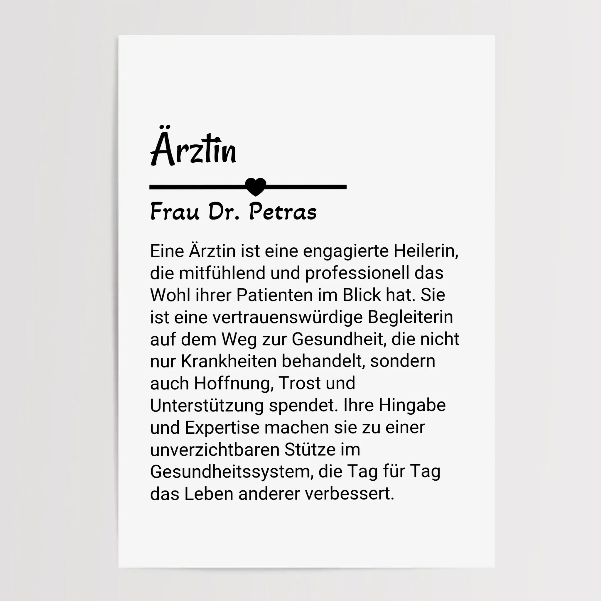Ärztin Poster Geschenk personalisiert - Cantty