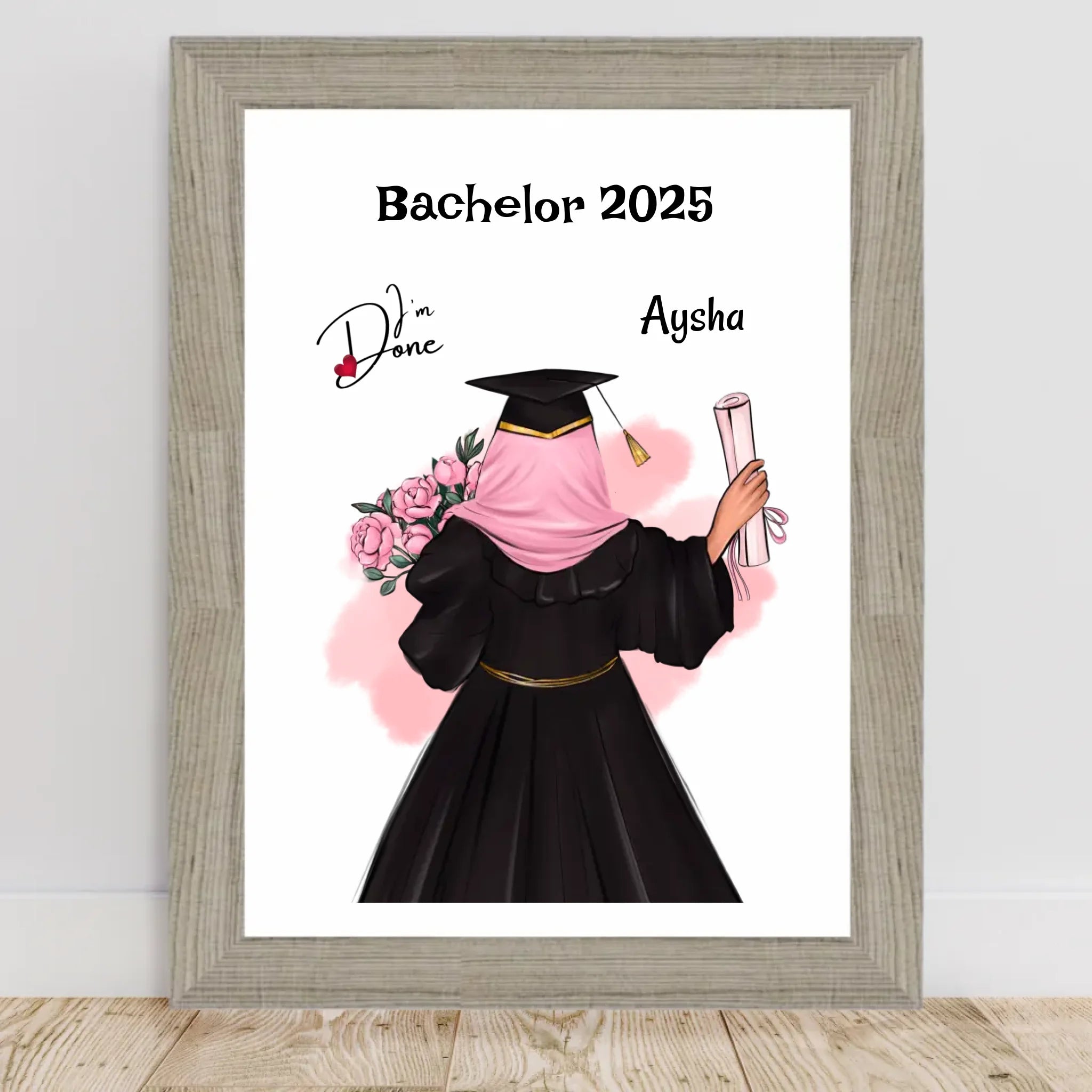 Bachelor Abschluss Mädchen mit Kopftuch Poster Geschenk - Cantty
