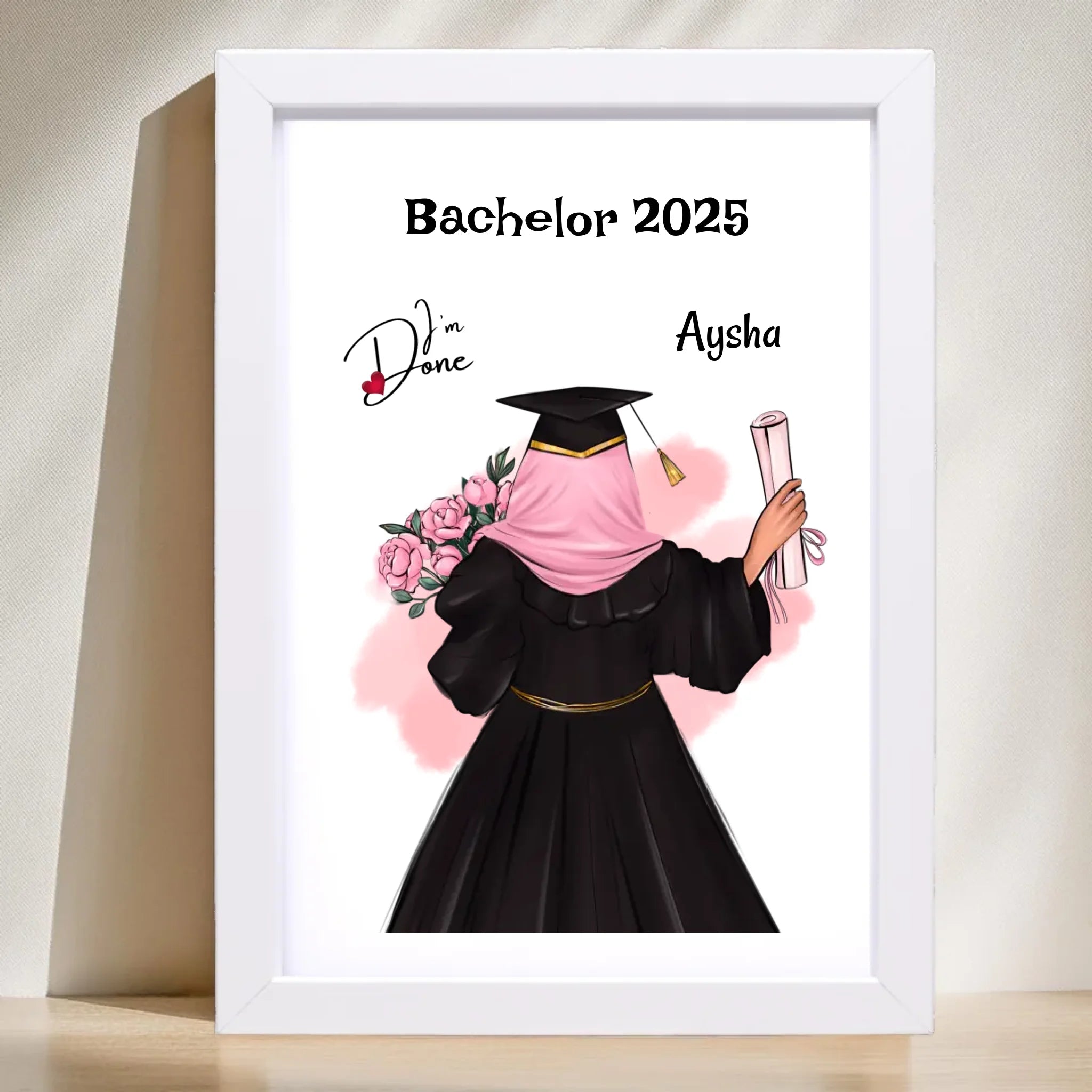 Bachelor Abschluss Mädchen mit Kopftuch Poster Geschenk - Cantty