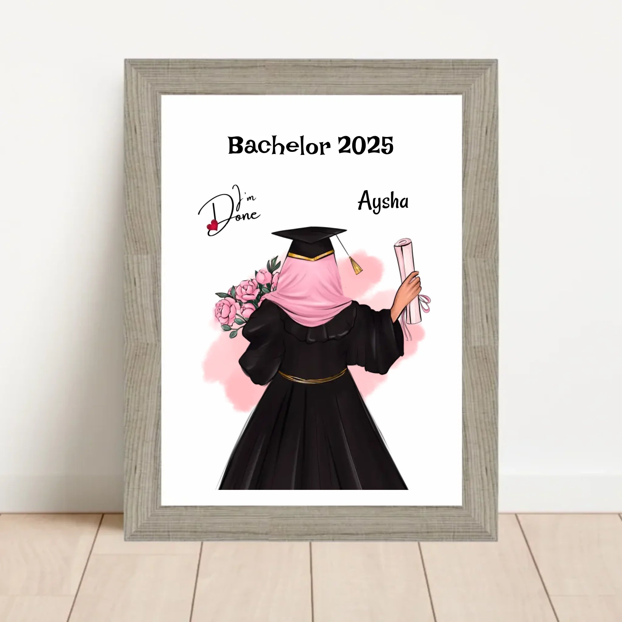 Bachelor Abschluss Mädchen mit Kopftuch Poster Geschenk - Cantty