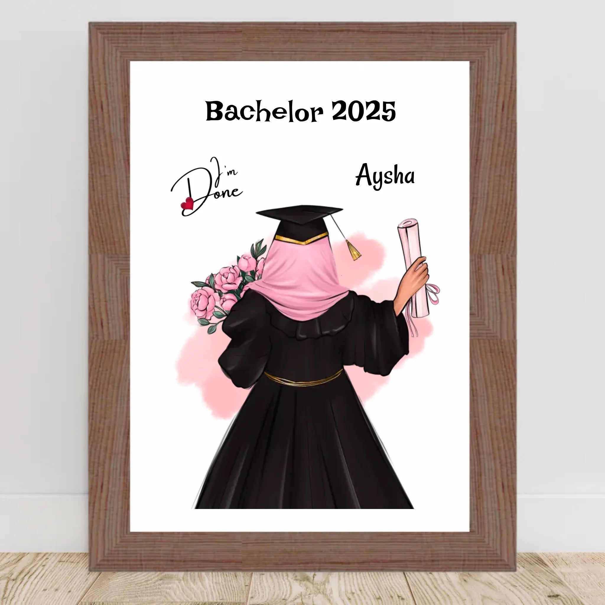 Bachelor Abschluss Mädchen mit Kopftuch Poster Geschenk - Cantty