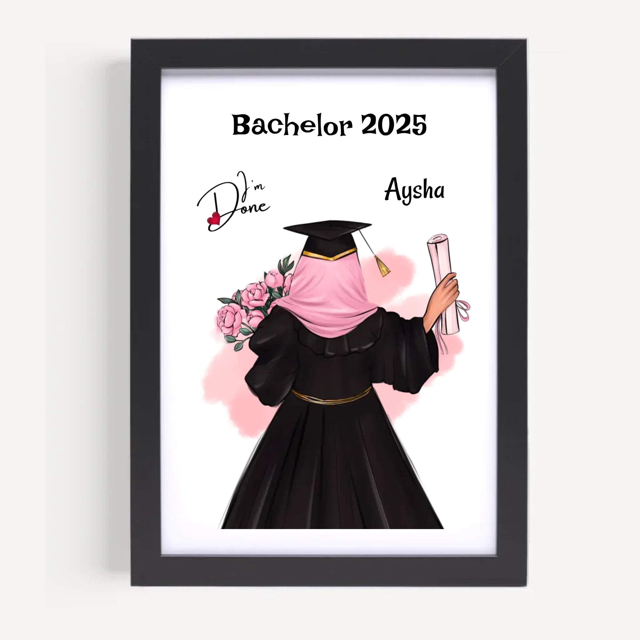 Bachelor Abschluss Mädchen mit Kopftuch Poster Geschenk - Cantty