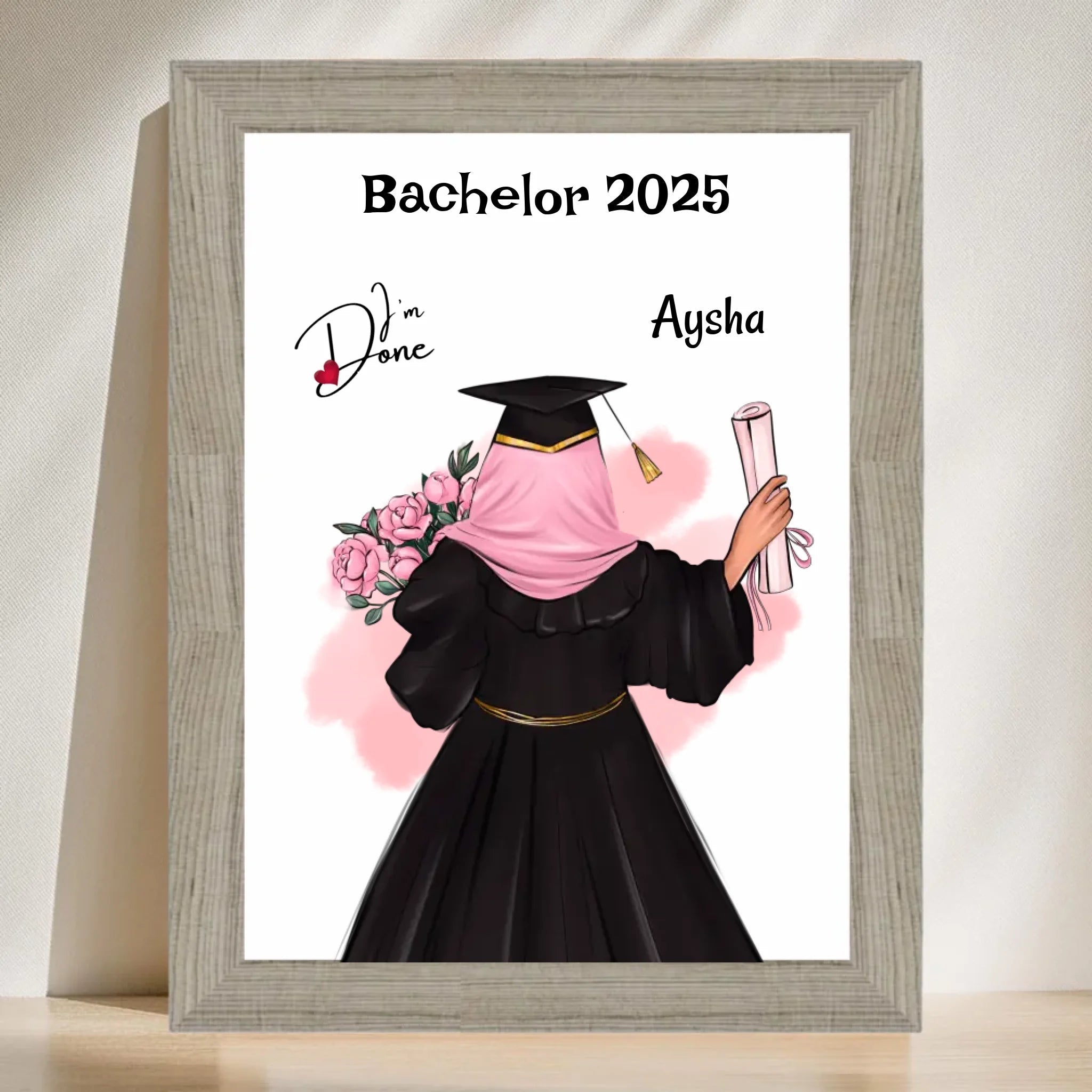 Bachelor Abschluss Mädchen mit Kopftuch Poster Geschenk - Cantty