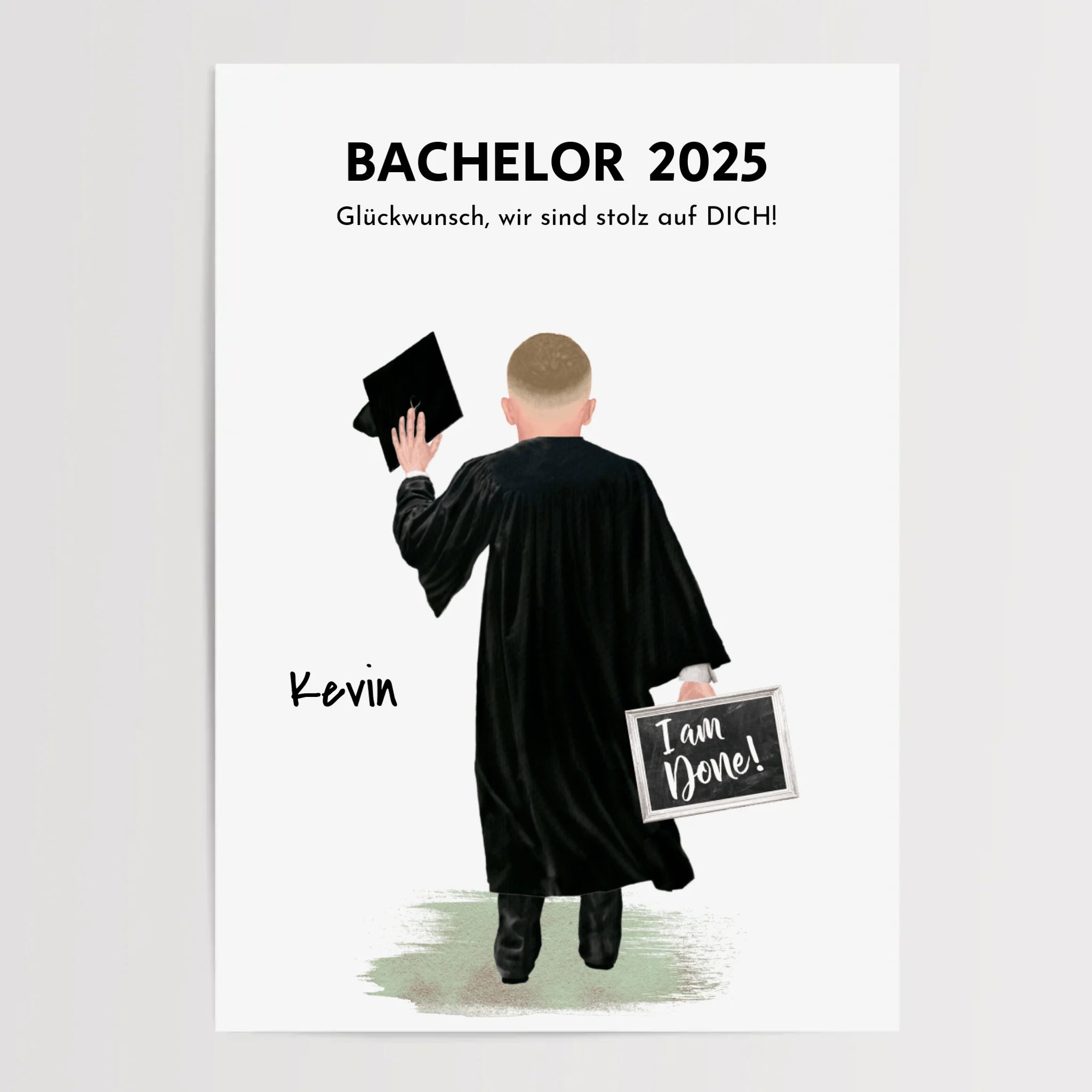 Bachelor Abschlussgeschenk Poster Junge/ Mann/ Sohn - Cantty