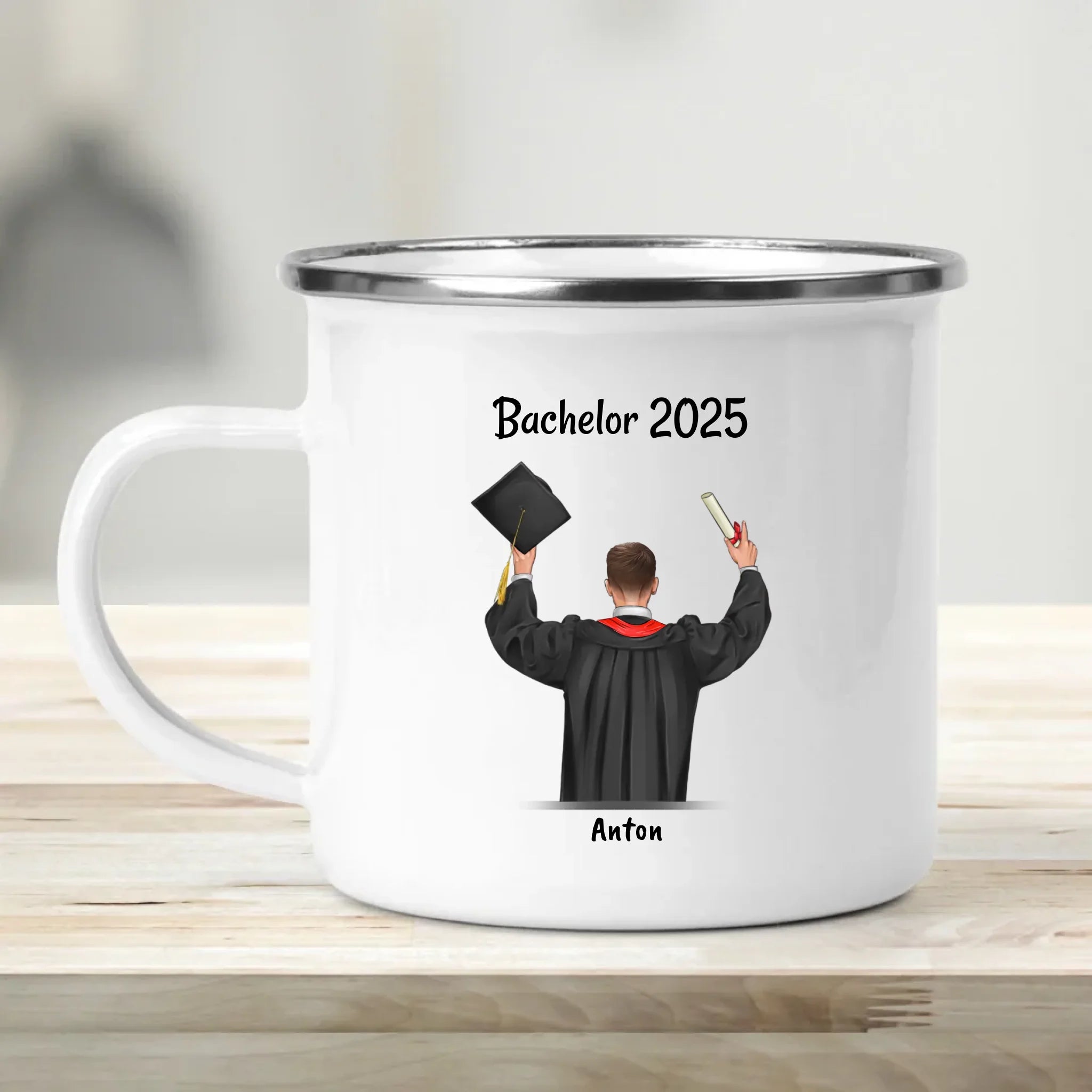 Personalisierte Abschluss-Tasse – Mit Name, Initiale, Jahr & Abschlussart, Spülmaschinengeeignet
