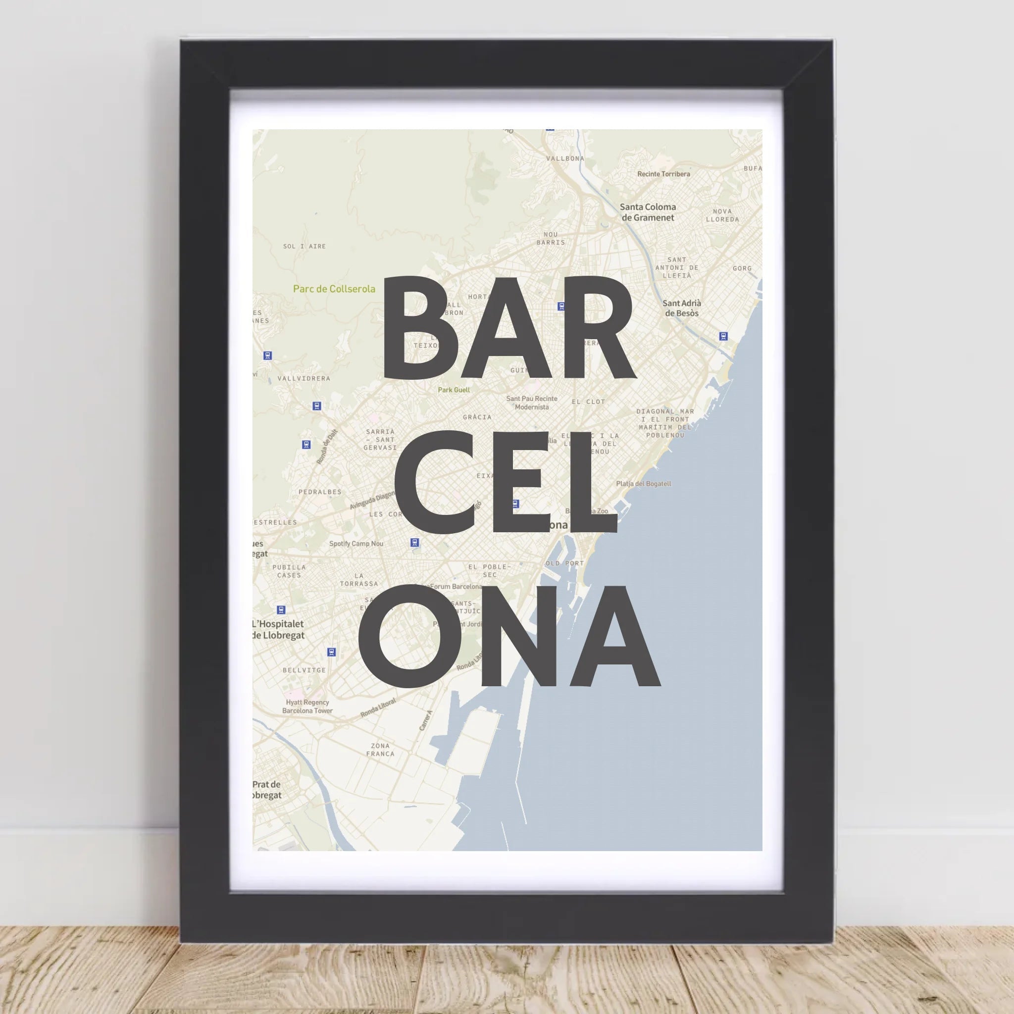 Barcelona Lieblingsstadt Stadtkarte mit Koordinaten als Poster personalisieren - Cantty