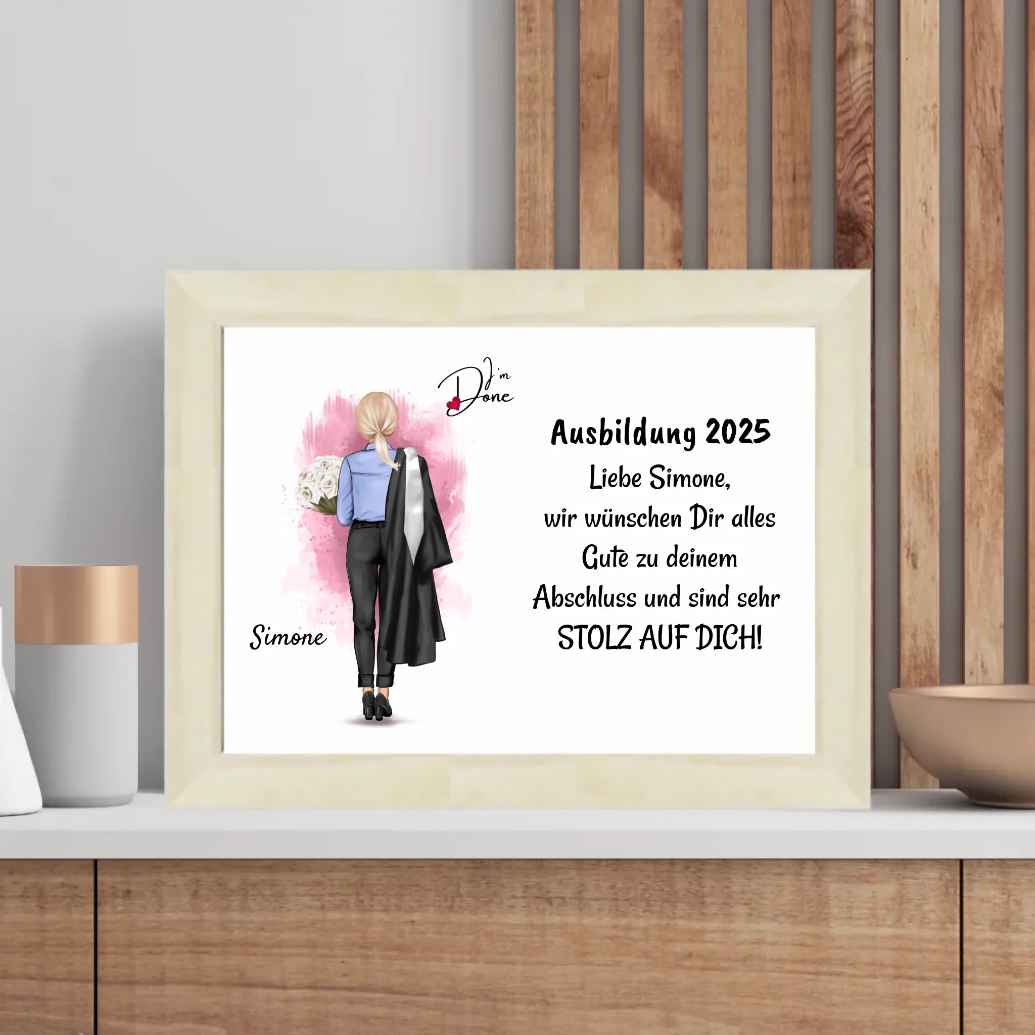 Berufsausbildung bestanden Abschlussgeschenk Poster Bild Karte für Frau - Cantty