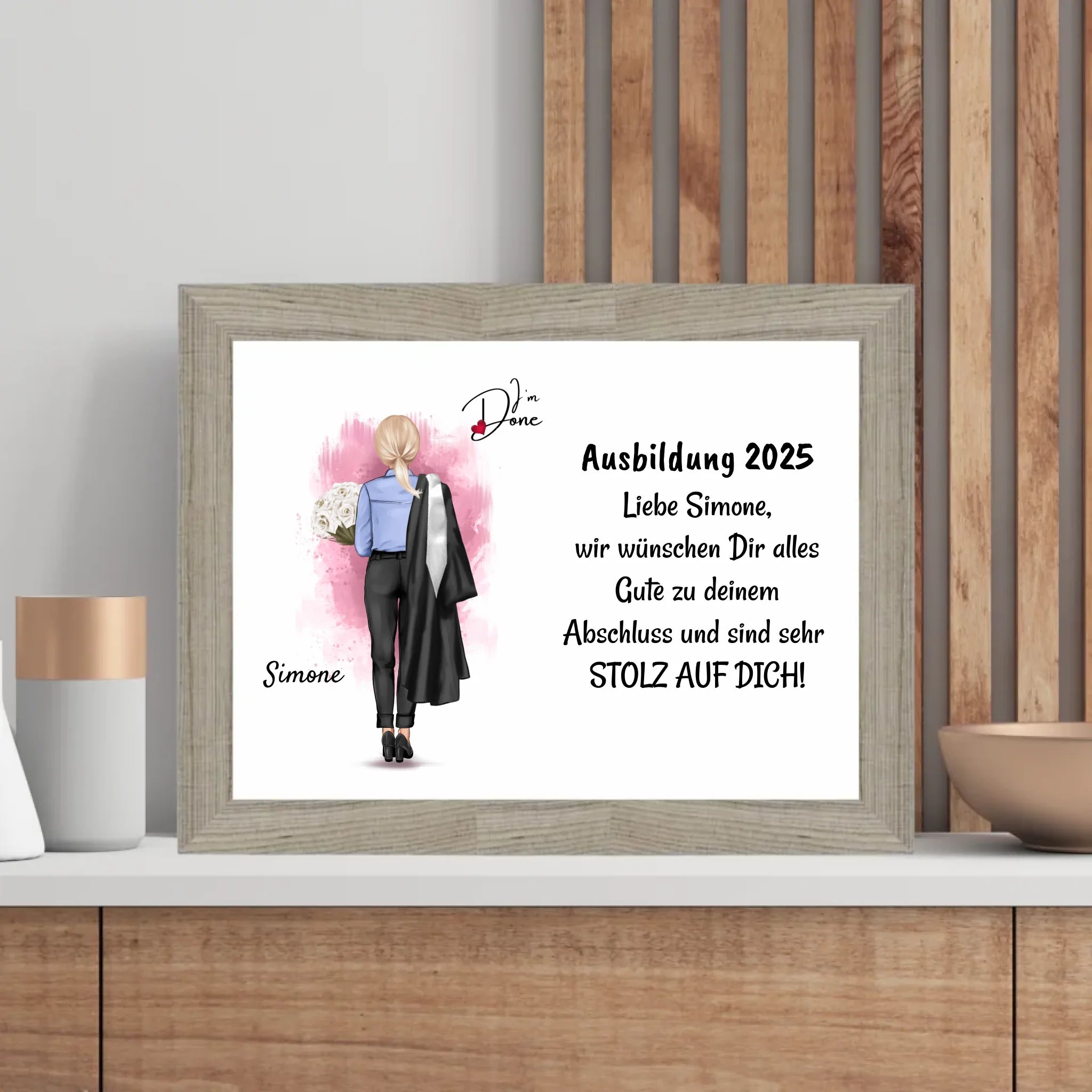 Berufsausbildung bestanden Abschlussgeschenk Poster Bild Karte für Frau - Cantty